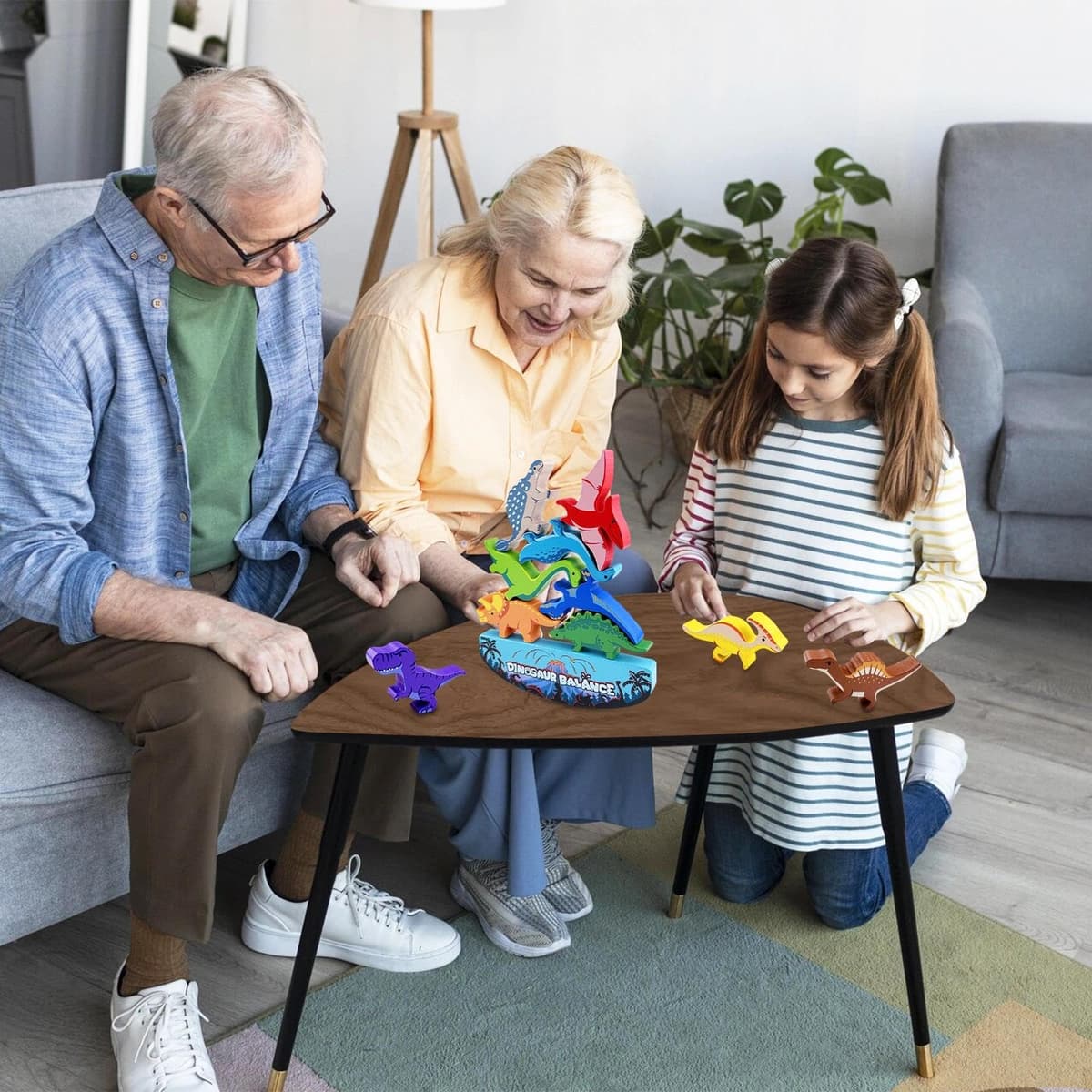 Fousenuk Juguetes de Motricidad Fina de Dinosaurios, Juguetes Montessori, Juguetes de Bloques de Construcción de Equilibrio, Bloques de Equilibrio de Madera, Juego de Apilamiento, para Niños 3+ Años — view 4