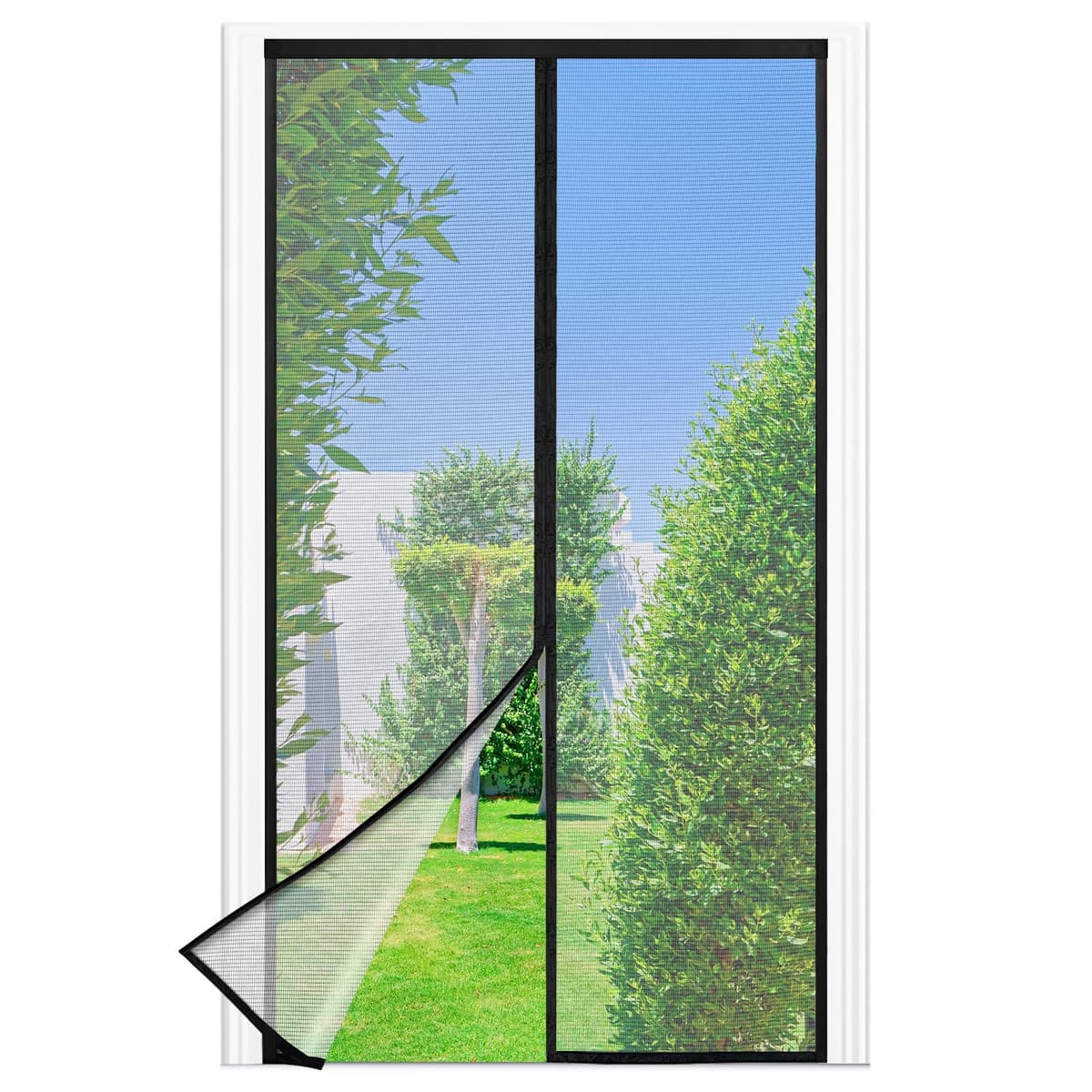 Mosquitera Puerta Magnetica - 90 x 210 CM - Blanco, Mosquiteras para Puertas, Cierre Magnético de Arriba a Abajo, Automáticamente,Mantiene el Aire Fresco — view 10