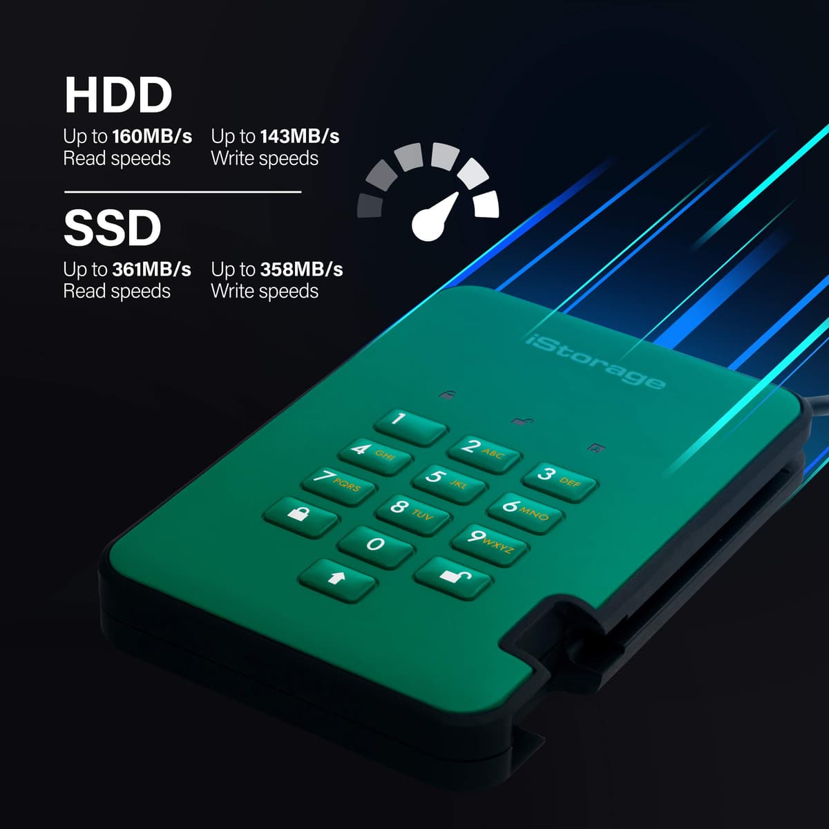 iStorage diskAshur2 SSD 256GB Red - Secure portable solid state drive - Password protected - Dust & water resistant - Hardware Encryption — view 16
