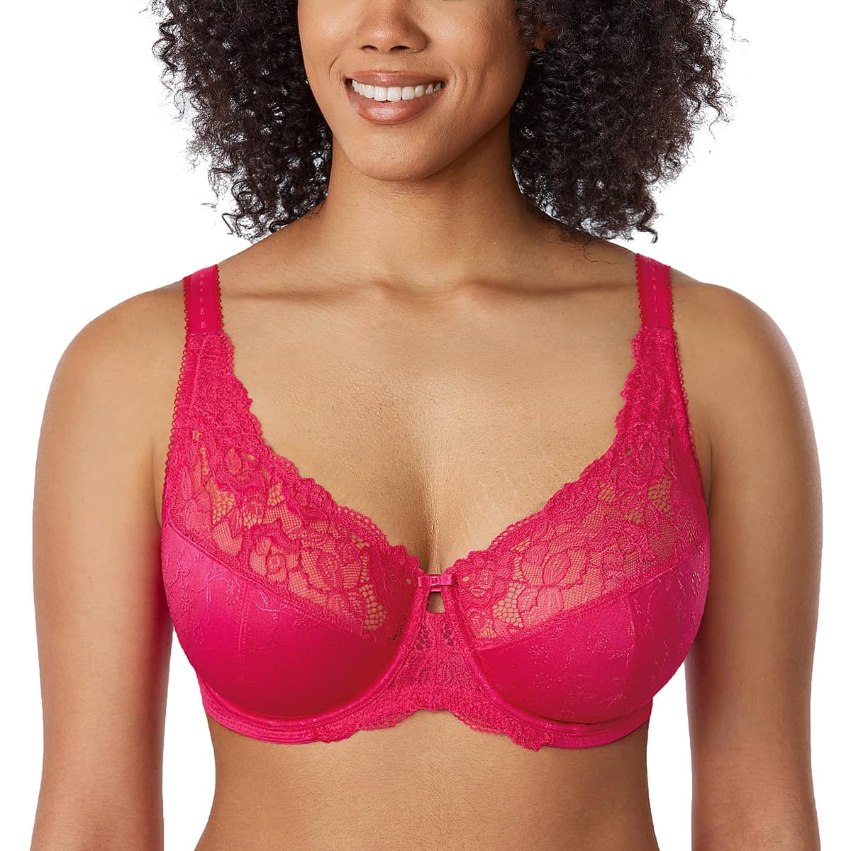 Delimira Women's Beauty Lace Non Padded Minimiser Full Figure Underwire Bra — view 13
