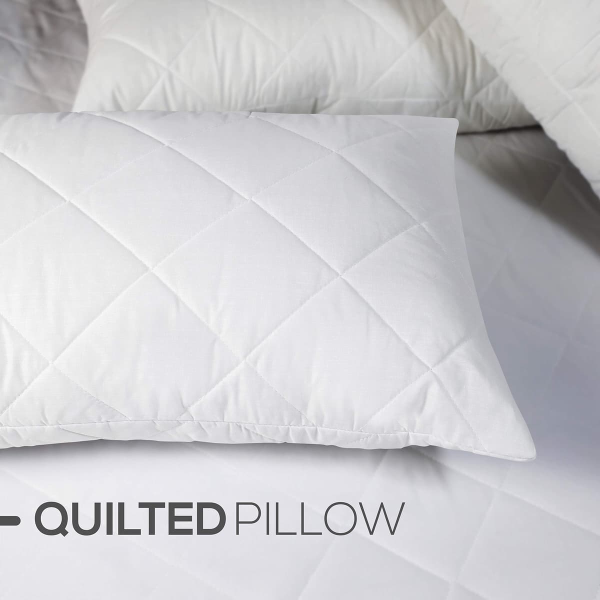 Adam Home Pillows 2 Pack Hotel Quality with Quilted Cover Hypoallergenic & Dust Mite Resistant Filling – Ideal for Stomach, Back and Side Sleepers Down Alternative Hotel Pillows — view 2