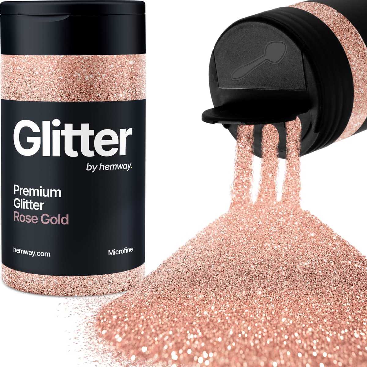 Light Rose Gold Glitter Shaker, 130g Ultrafine Glitter, Crafts 1/128" Metallic Flake Light Rose Gold Sequins, Resin & Epoxy Crafts, Decorating, Halloween, Christmas Nail, Face, Hemway — view 218