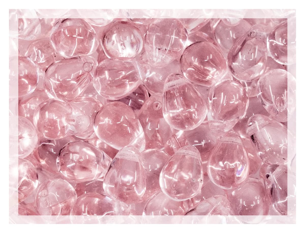 Czech 50-Piece Glass Beads, 6x9mm, Teardrop Siam Red — view 25