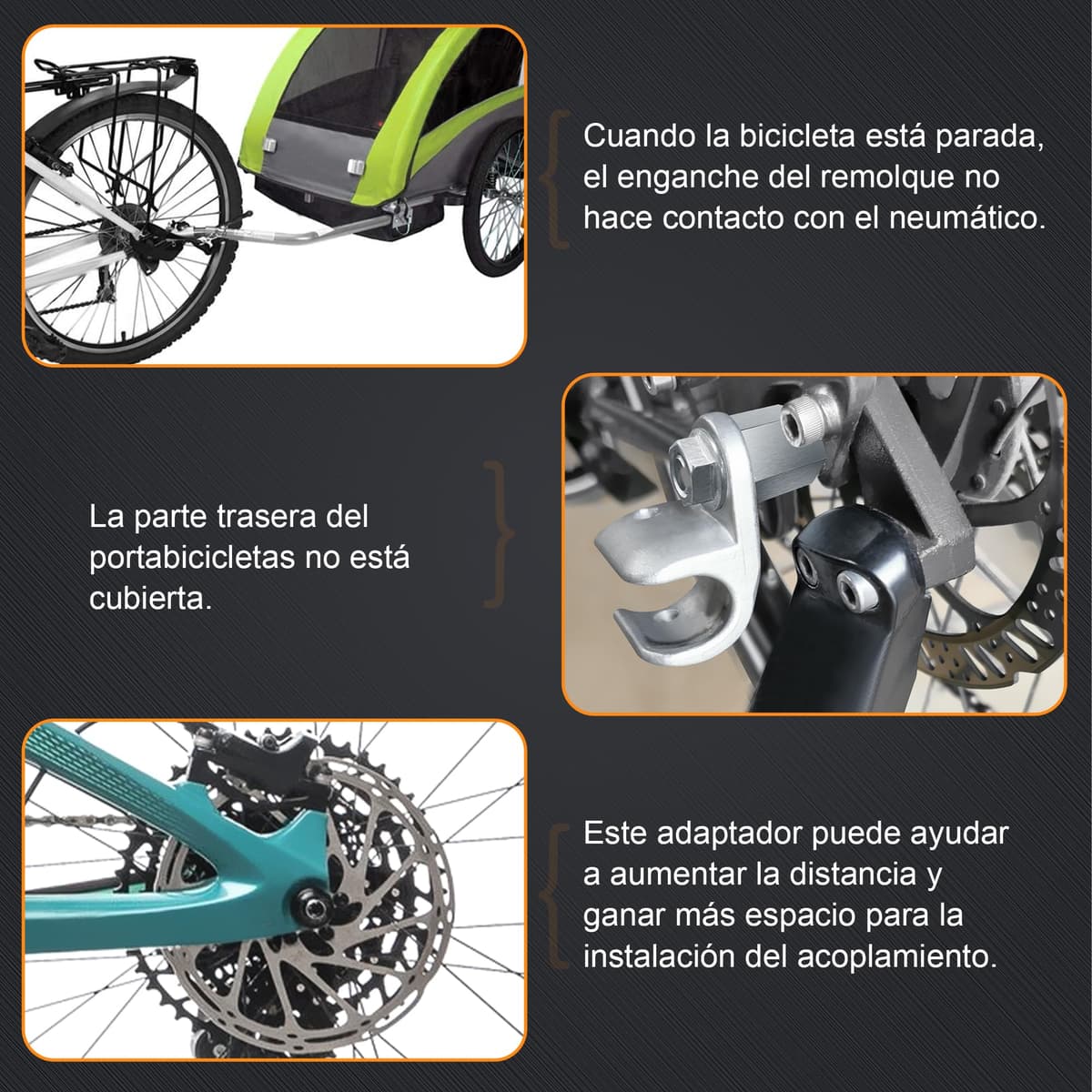 Adaptador de Acoplamiento, Adaptador Universal para Eje de Bicicleta, Adaptador de Acoplamiento de Acero Inoxidable para remolques de Bicicletas — view 5