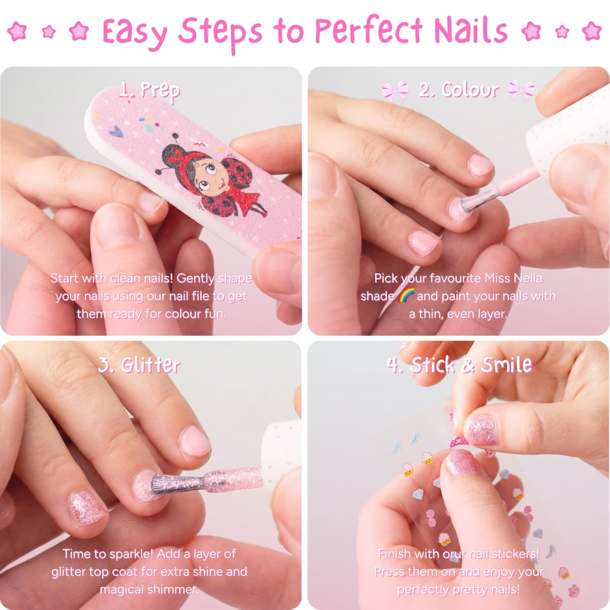 Miss Nella FIELD TRIPS- Esmalte especial para uñas con brillos para niños, fórmula despegable, a base de agua y sin olor — view 4