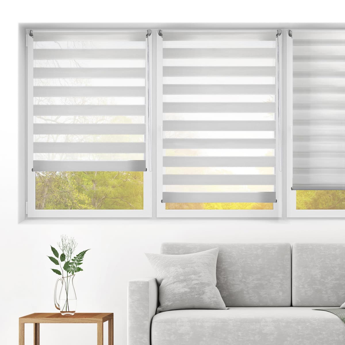 Blindecor Indus SIN HERRAMIENTAS | Estor Enrollable Sin Taladrar de Doble Capa | Color Blanco 45 x 130 cm (ancho x largo) | Tamaño de la Tela 42 x 125 cm — view 11