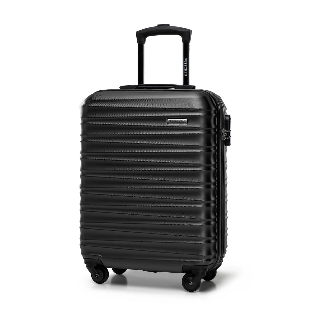 WITTCHEN Maleta Grande Trolley ABS rígido para facturación con 4 Ruedas giratorias Cerradura de combinación asa telescópica Groove Line Negro Ryanair/Vueling/Iberia/easyJet/Iberia Express — view 63