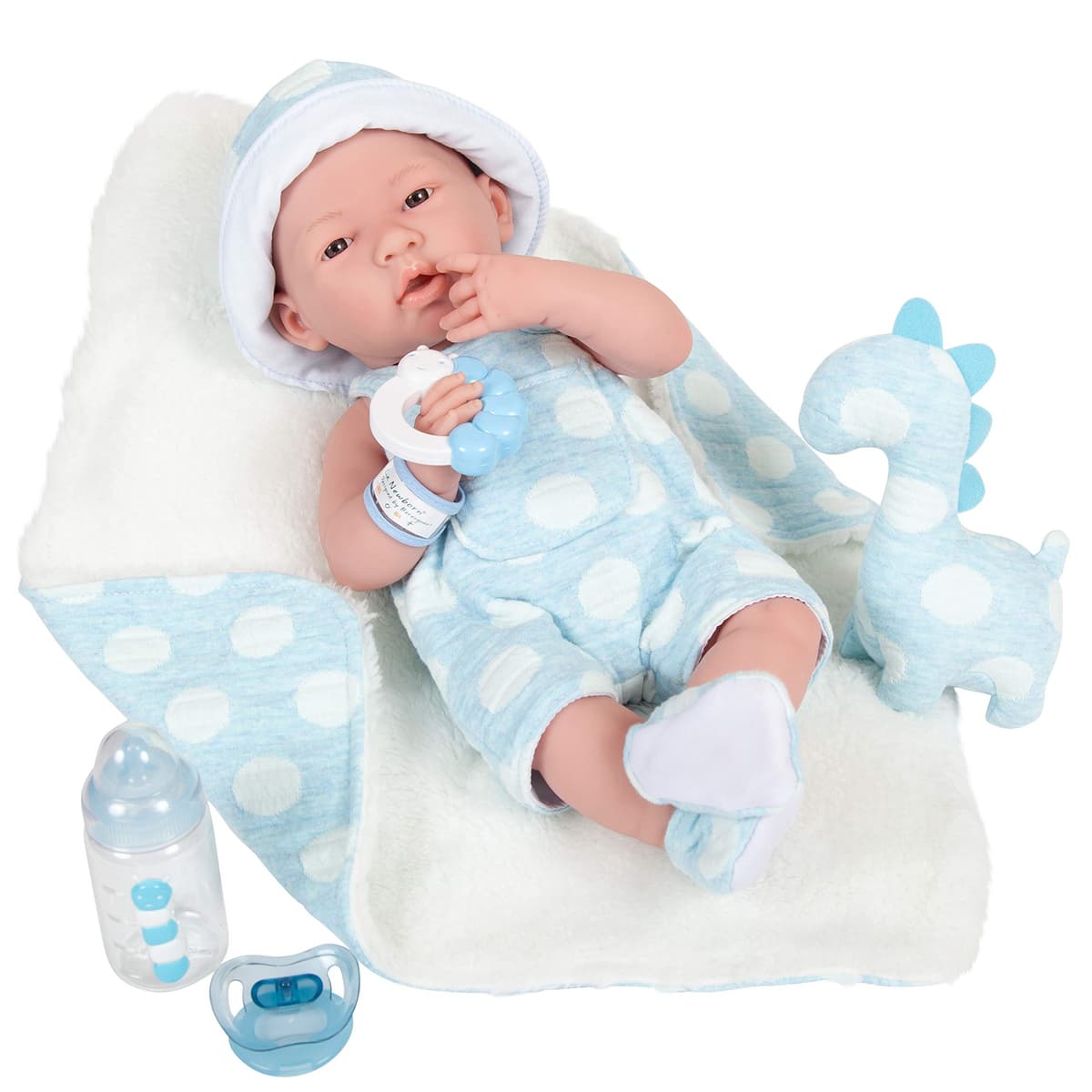 JC TOYS- Muñeca La Newborn recién Nacida de 38 cm es de Vinilo Suave, Ropa de algodón Calado y Accesorios, niña, Rosa, diseñado en España por Berenguer, 2 años — view 14
