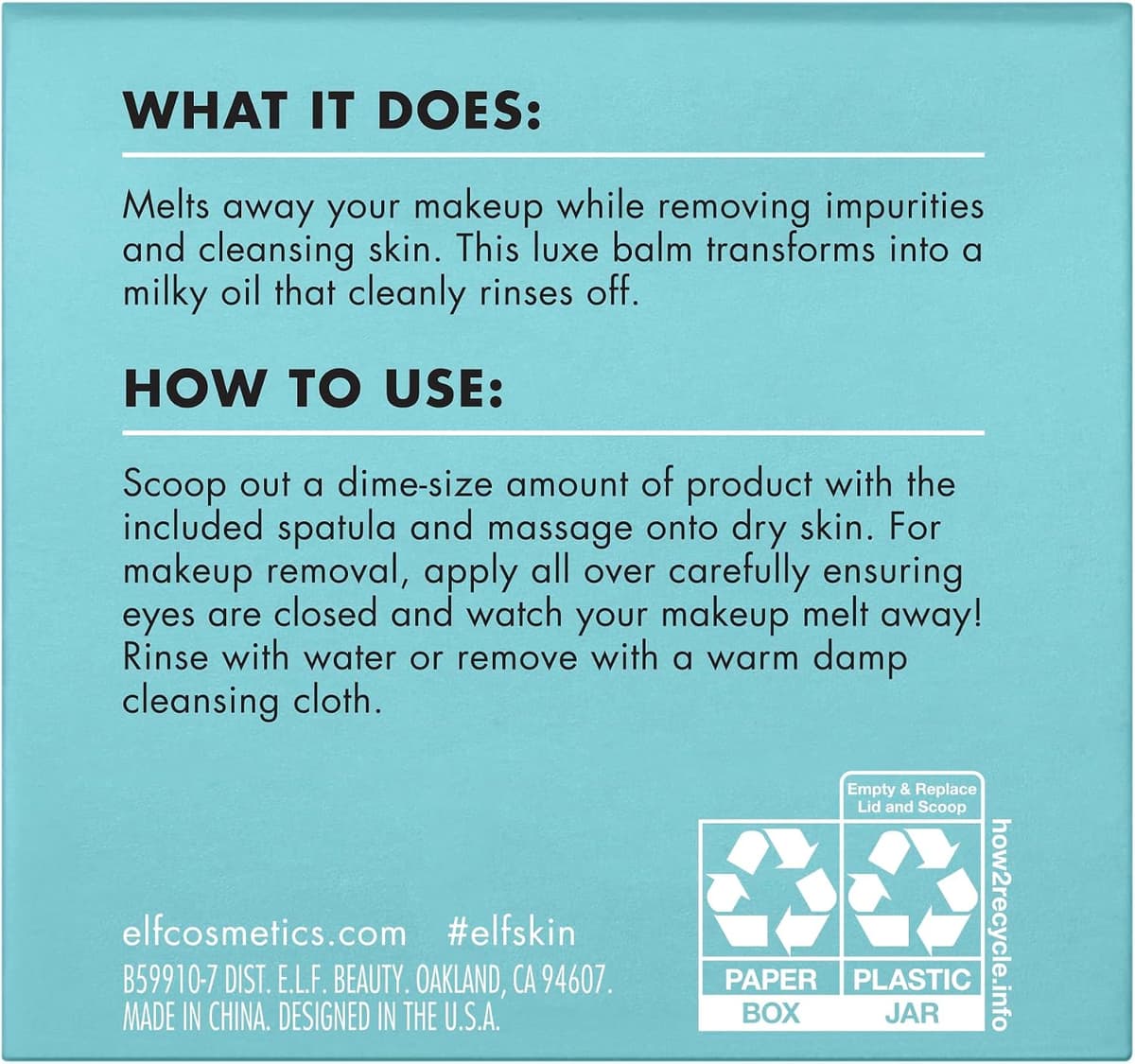 e.l.f. SKIN Holy Hydration! Makeup Melting Cleansing Balm, Face Cleanser & Makeup Remover, Infused with Hyaluronic Acid to Hydrate Skin, Vegan & Cruelty-Free — view 6