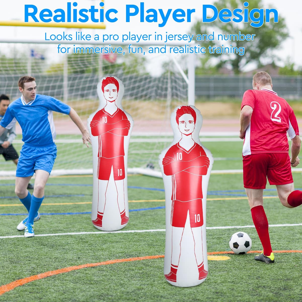 EFUTURETIME Maniquí Inflable de Fútbol de PVC, Muñeco aéreo de Portero Fácil de Plegar y Guardar, Saco de Boxeo Inflable para Entrenar en Fútbol, Baloncesto y Boxeo — view 5