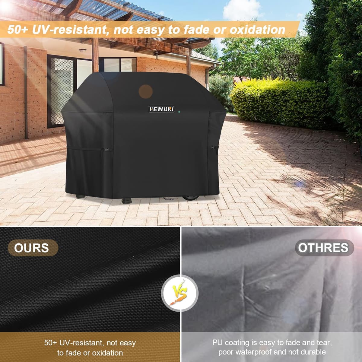 Funda Barbacoa Exterior, Funda Barbacoa para Weber Spirit 200 Serie, Funda Parrilla Exterior Impermeable Cubierta de Barbacoa para Weber Spirit II 200 Series, Spirit II E210 (125x46x110cm) — view 4