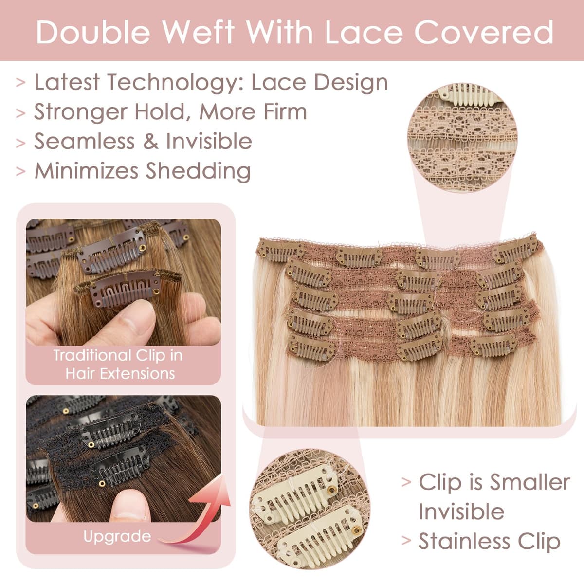 Silk-co 10inch Hair Extensions Clip in Hair Extension Human Hair #04 Medium Brown -Basic Thickness-Thin Weft- 8 Pieces Real Remy Straight Hair Extensions[50g] — view 31