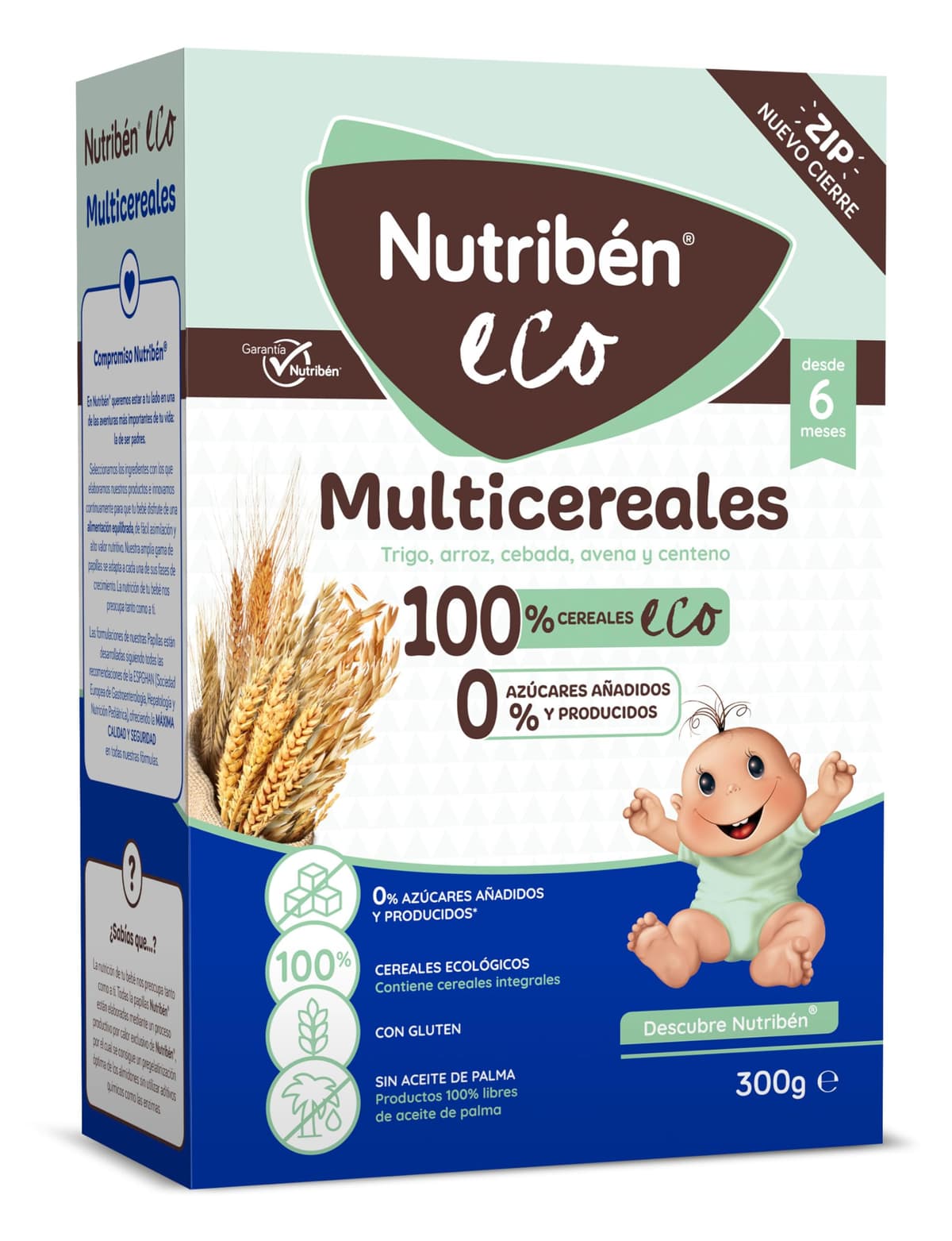 Nutribén innova ZERO 0% 8 Cereales | 500g | Arroz, Trigo, Cebada, Avena, Maiz, Centeno, Mijo y Sorgo | Bebés a Partir de 6 Meses | 0% Azúcares Añadidos y producidos | Cereales Integrales — view 4