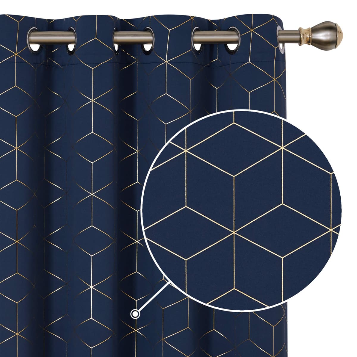 Deconovo Blackout Curtains, Modern Sky Blue Curtains for Living Room, Thermal Curtains, Ring Top Curtains, Noise Isolating, 46" W x 72" H, Set of 2 — view 24