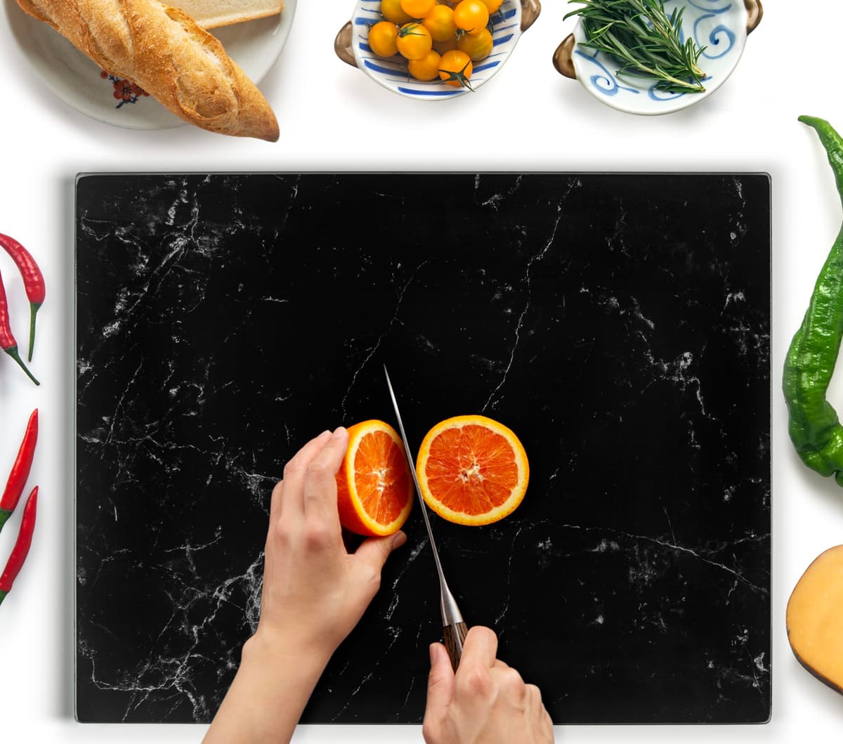 Tabla de Cortar de Vidrio 40 x 30 cm: Protector de Encimera de Vidrio para Cocina - Vidrio Templado Duradero e Higiénico, Resistente a Arañazos - TRANSPARENTE — view 21