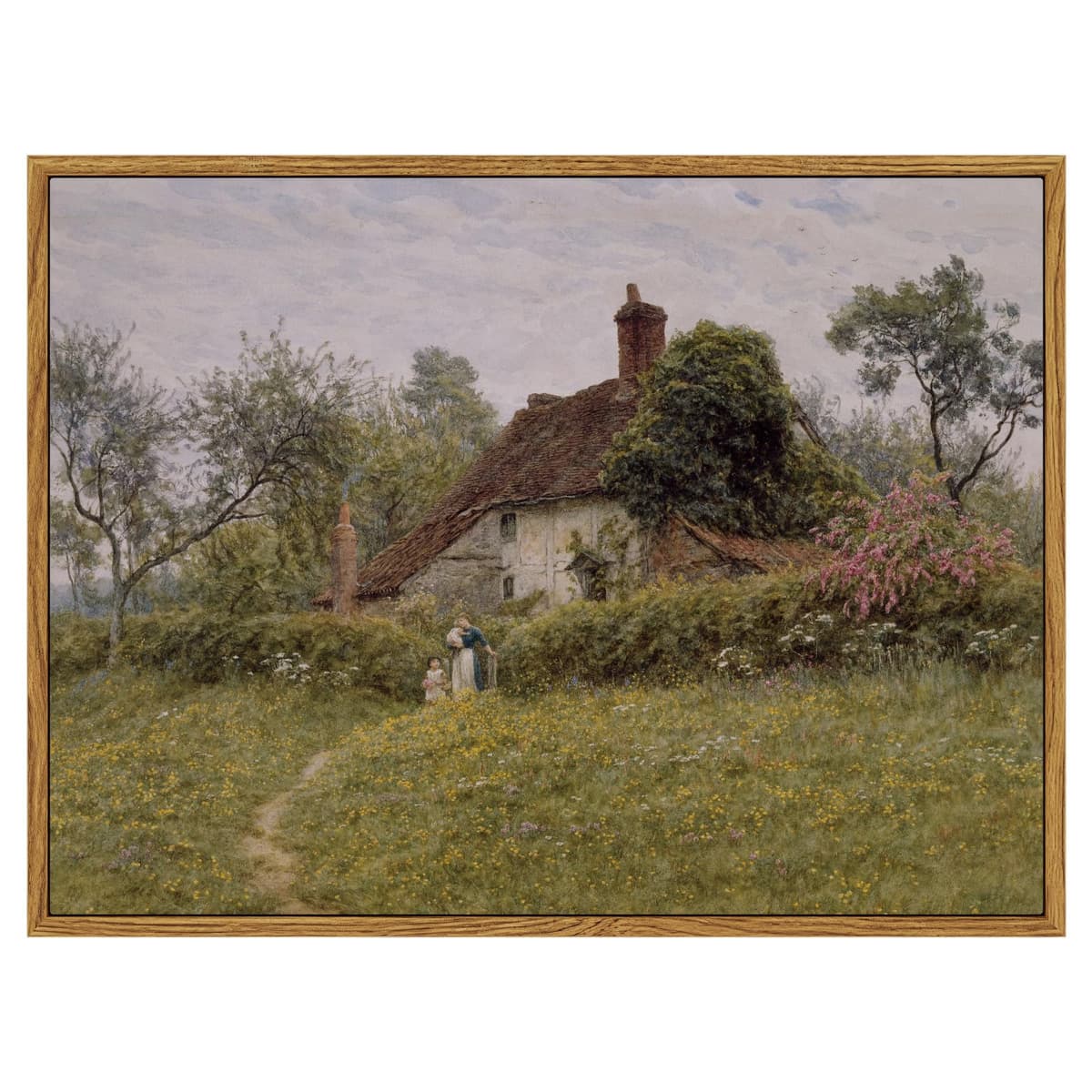 InSimSea Framed Canvas Wall Art, Meadow with Flowers Painting, Landscape for Living Room, Bedroom, Home, Bathroom Decor, 8x10 — view 72