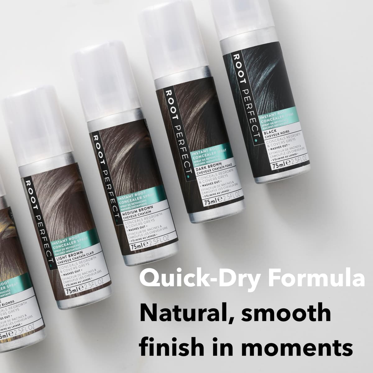 ROOT PERFECT Medium Brown Root Concealer Spray - Hair Color Touch Up for Gray Coverage - Instant Temporary Color - Quick & Easy Application - Undetectable Natural Look 75ml — view 4