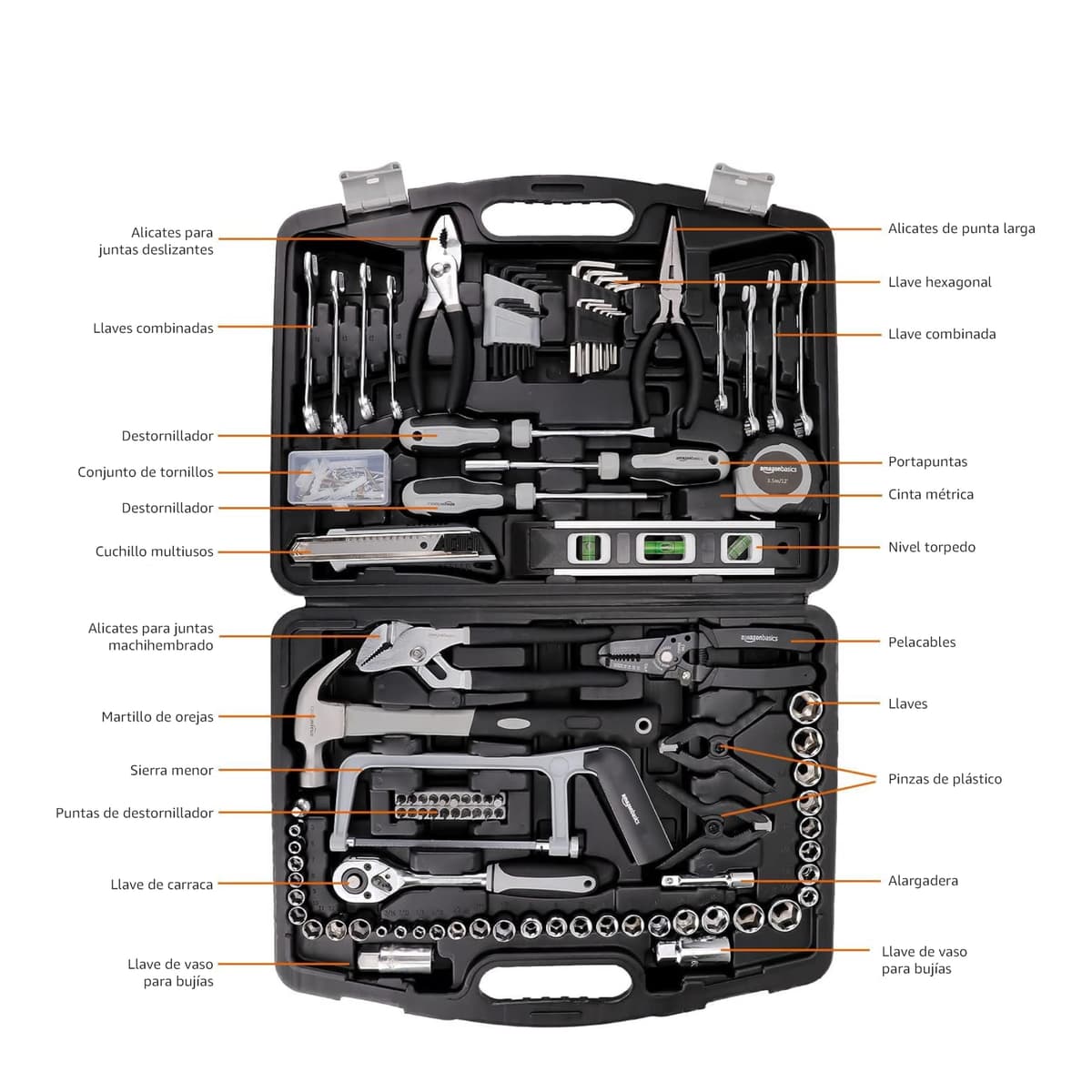 Amazon Basics 173 Piece Household Utility Tool Box — view 2