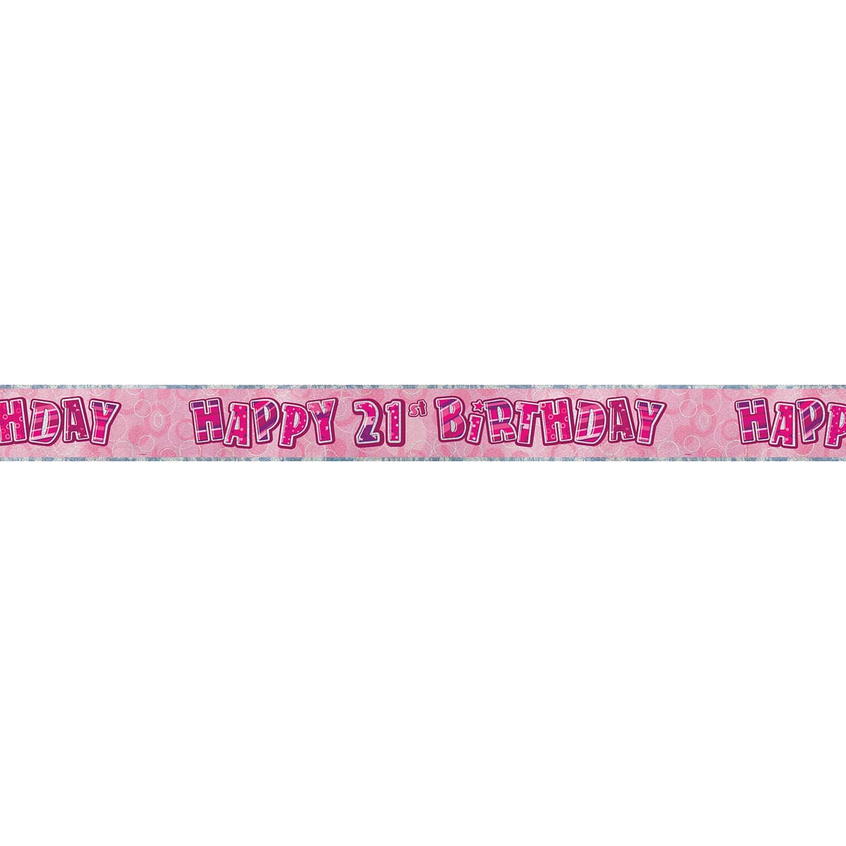 Unique Party 92068 - 9ft Foil Glitz Pink Happy 80th Birthday Banner — view 215