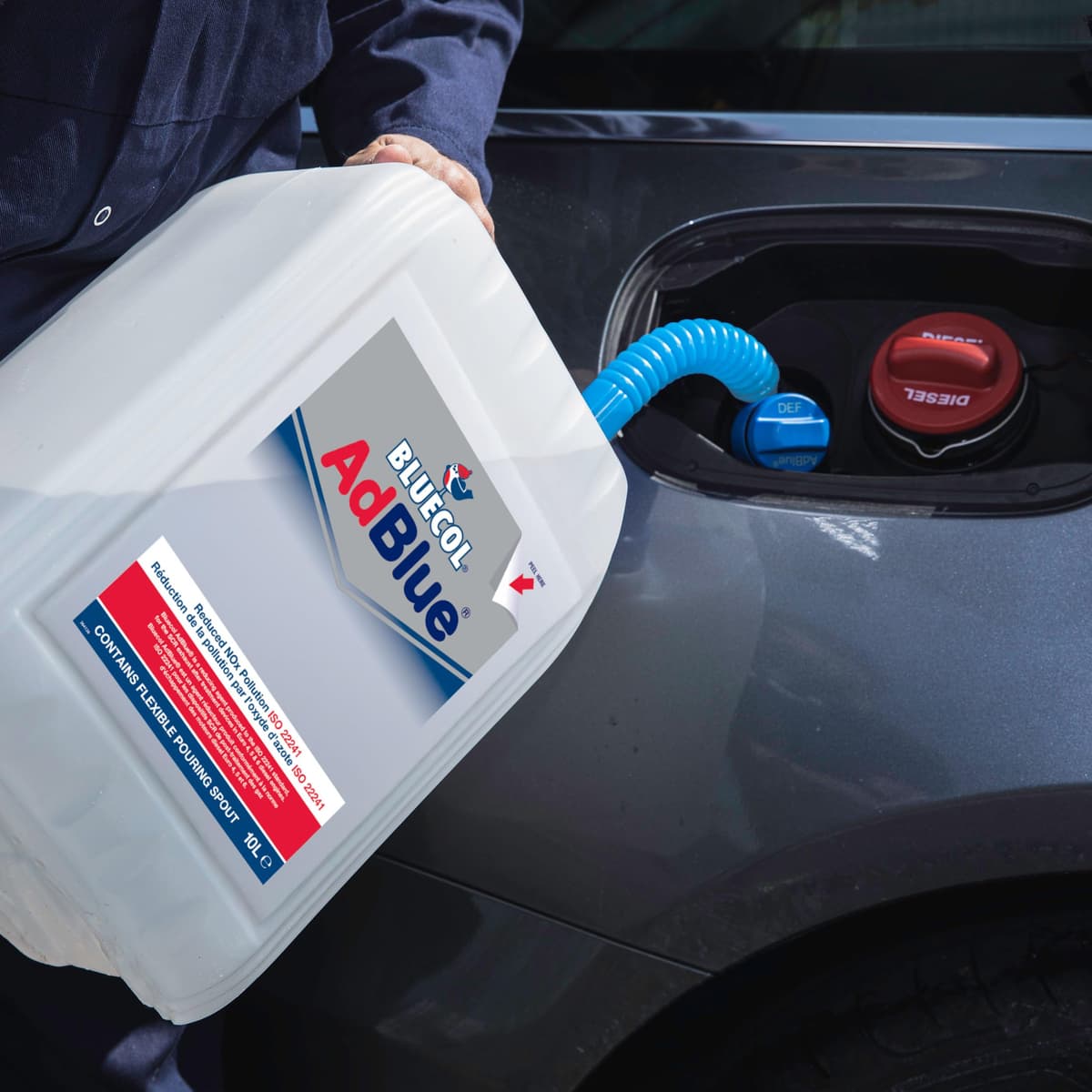 Bluecol AdBlue with Integrated Easy Pour Spout, 10L - High Purity Diesel Exhaust Fluid for SCR Equipped Vehicles, Reduces Emissions & Protects the Environment — view 3