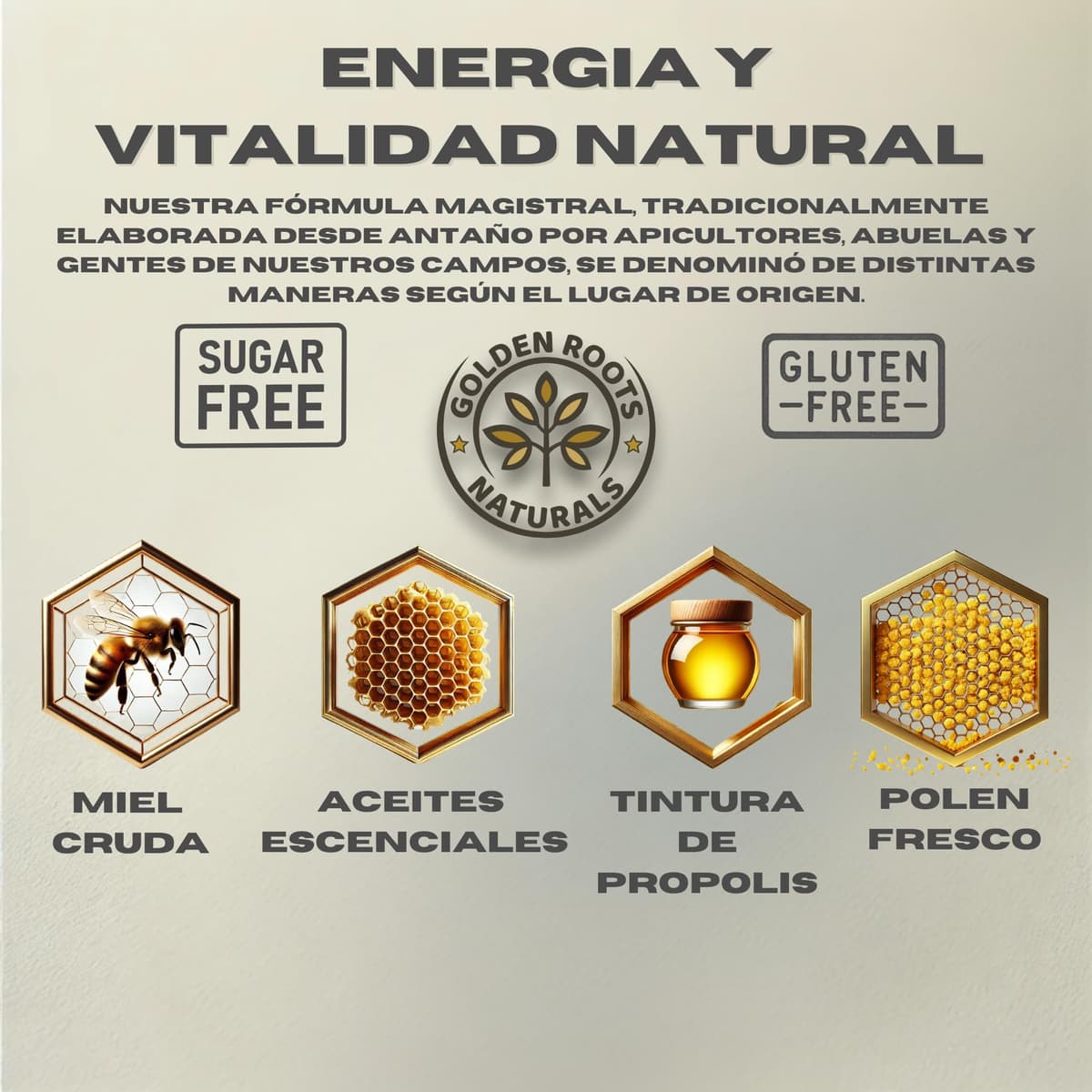 Levantamuertos Natural - Energia contra el Cansancio y Suplemento para las Defensas con Miel Pura de Abejas - Jalea Real - Propolis - Polen — view 3