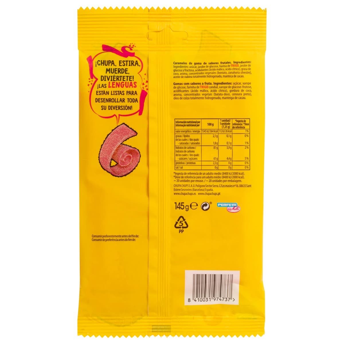 Chupa Chups Gominolas Lenguas de Fresa Ácida, 145g — view 2