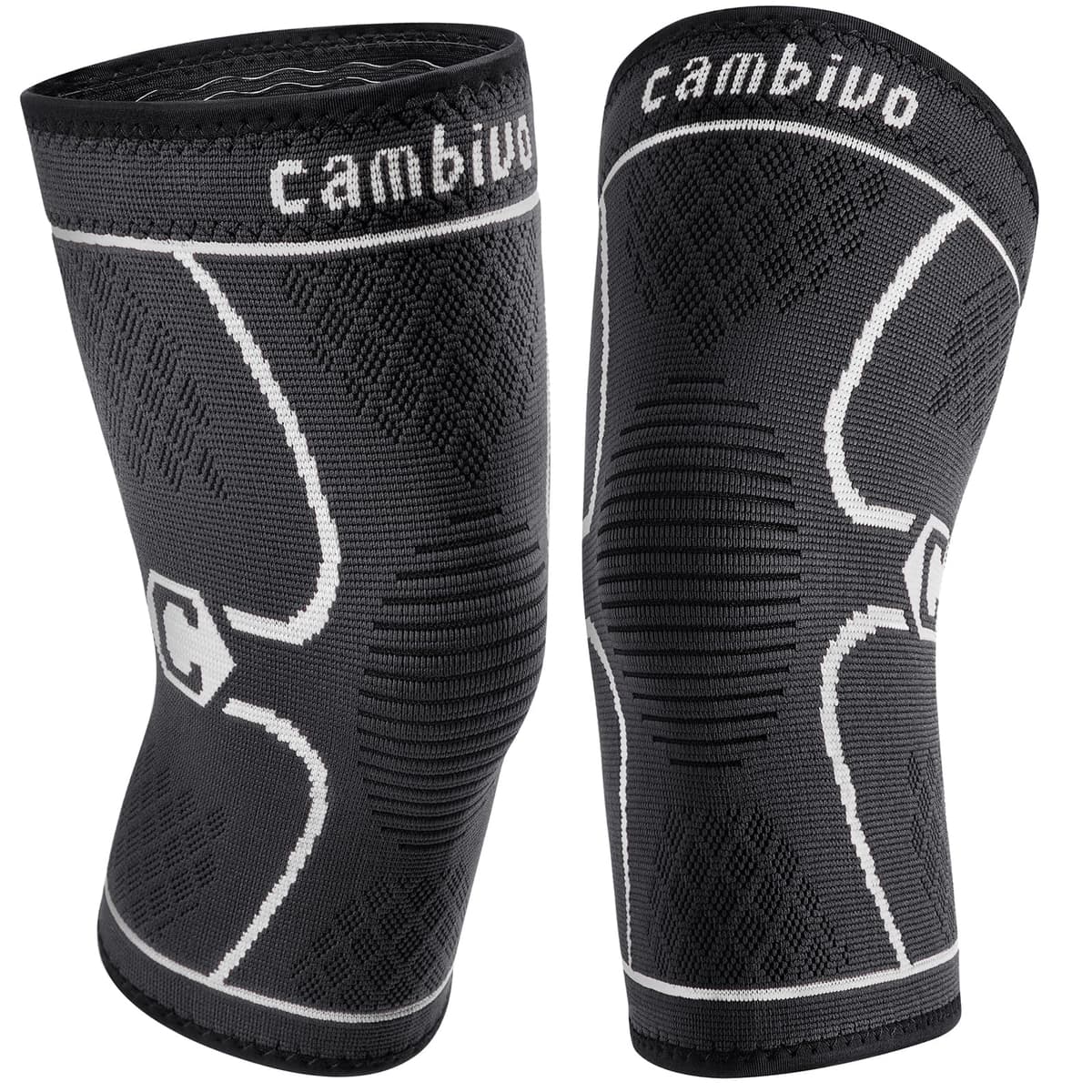 CAMBIVO 2Pcs Rodilleras Gym de Compresion, Rodilleras Menisco y Ligamento, Rodillera Transpirable y Antideslizante para Gym, Voleibol, Baloncesto, Correr, Bicicleta, Unisex — view 20