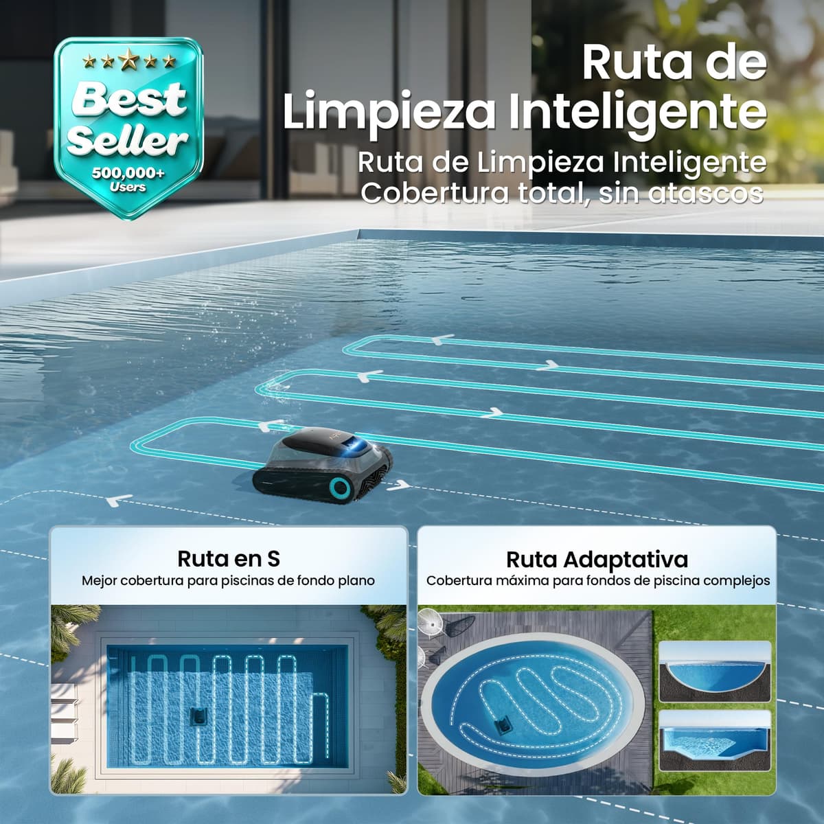 (2026 Upgrade) AIPER Scuba S1 Robot Piscina Limpiafondos y Paredes, Aspirador Piscinas Fondos con Batería Mejorada 240 min, Navegación Smart de Alta Precisión, Filtración Ultrafina (Reacondicionado) — view 2