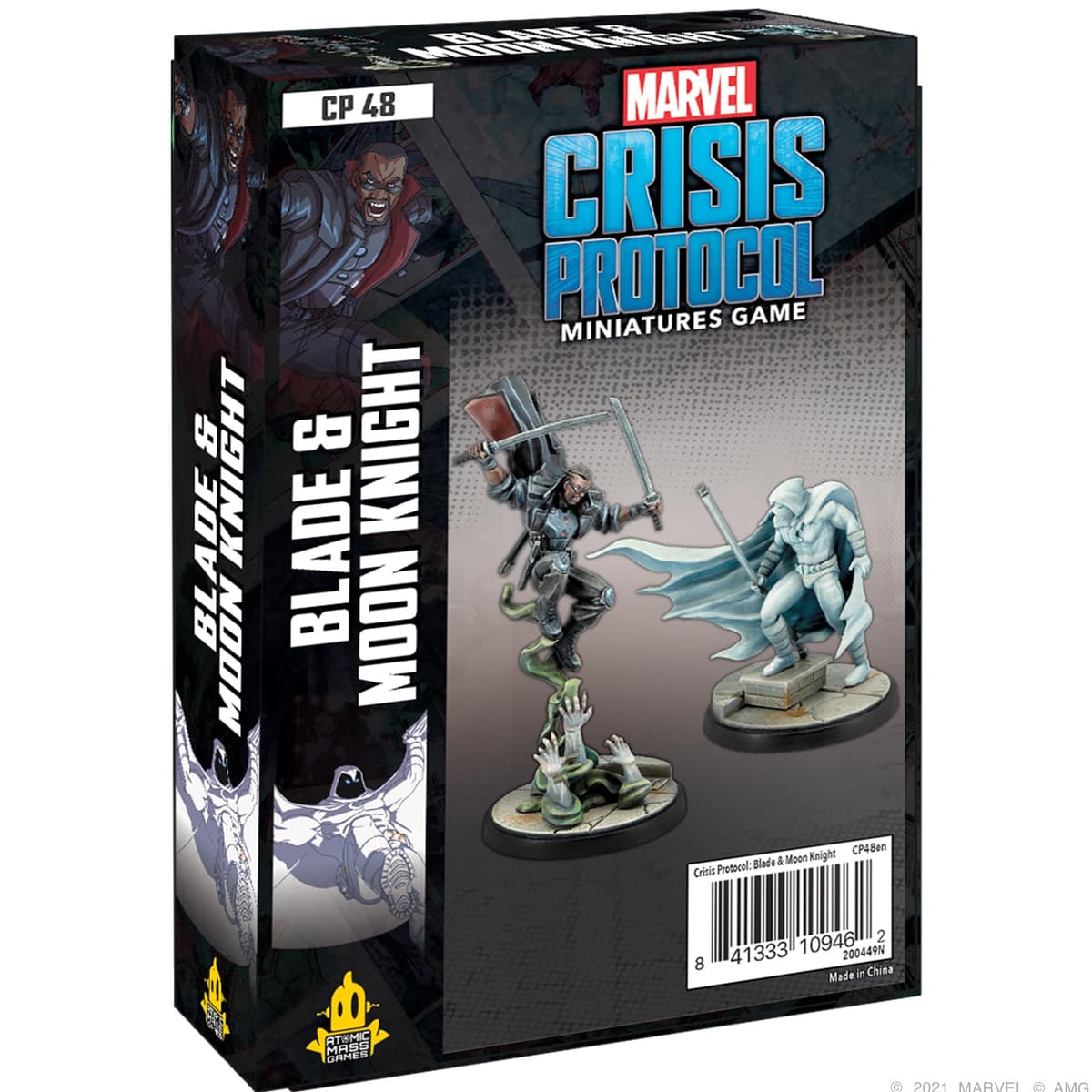Atomic Mass Games , Blade and Moon Knight: Marvel Crisis Protocol , Miniatures Game , Ages 14+ , 2 Players , 45 Minutes Playing Time, Multicolor, FFGCP48