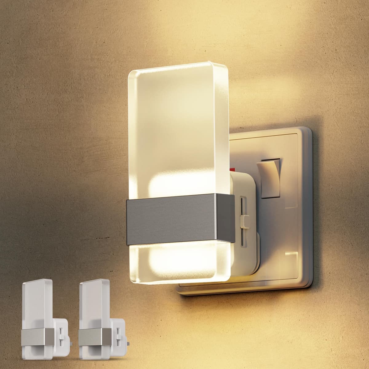 LOHAS-LED Night Light Plug in Wall, Night Light with Dusk-to-Dawn Sensor, 0-100LM Dimmable, Warm White 3000K, Modern Nightlight Plug in Wall for Hallway, Bathroom, Stairway — view 17