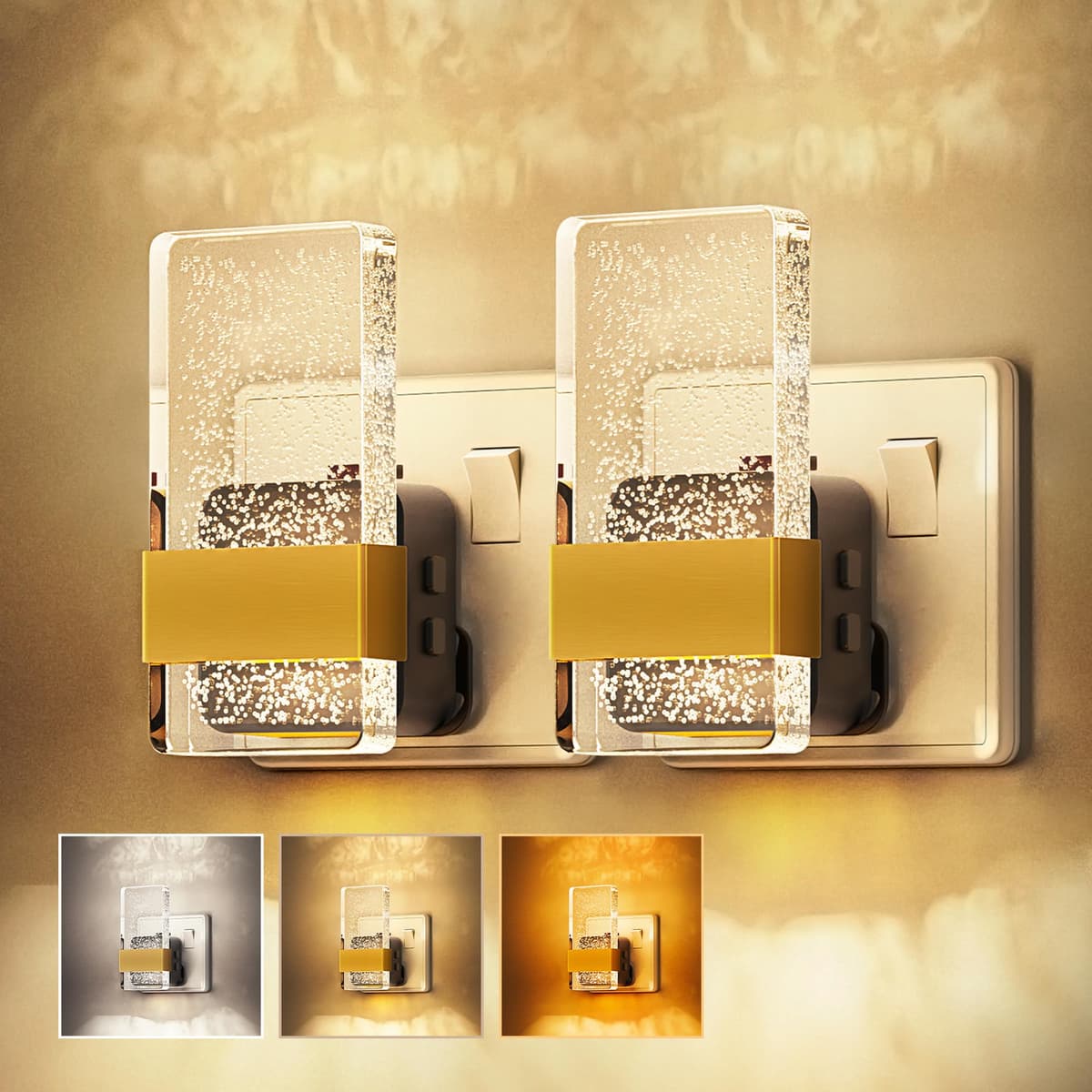 LOHAS-LED Night Light Plug in Wall, Night Light with Dusk-to-Dawn Sensor, 0-100LM Dimmable, Warm White 3000K, Modern Nightlight Plug in Wall for Hallway, Bathroom, Stairway — view 11