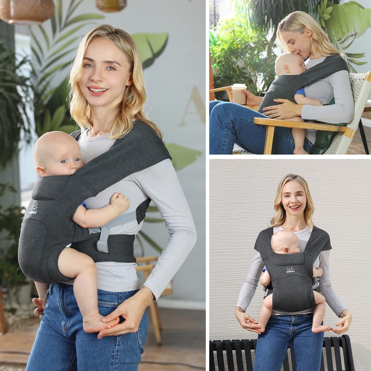 MOMTORY Baby Carrier from Newborns, Comfortable Hip Seat for Baby, 3-12 kg, Ergonomic Carrier for Newborn to Toddler with Velcro Fastening, Easily Adjustable Hip Carrier — view 9