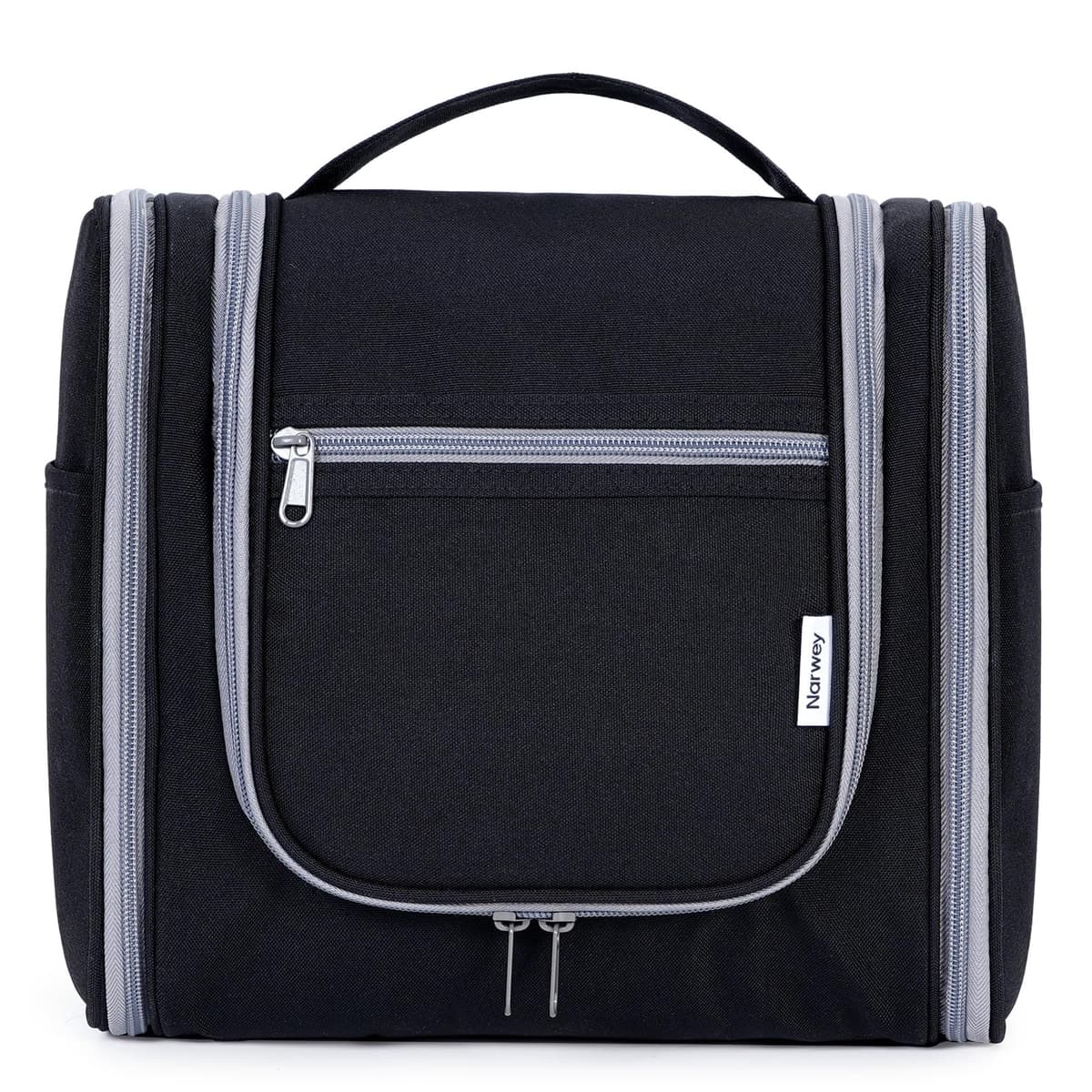 Narwey Neceser Mujer Bolsa de Aseo Colgante, Organizador de Maquillaje Neceser Viaje para Hombre y Mujer Accesorios de Viaje (Negro(Grande))