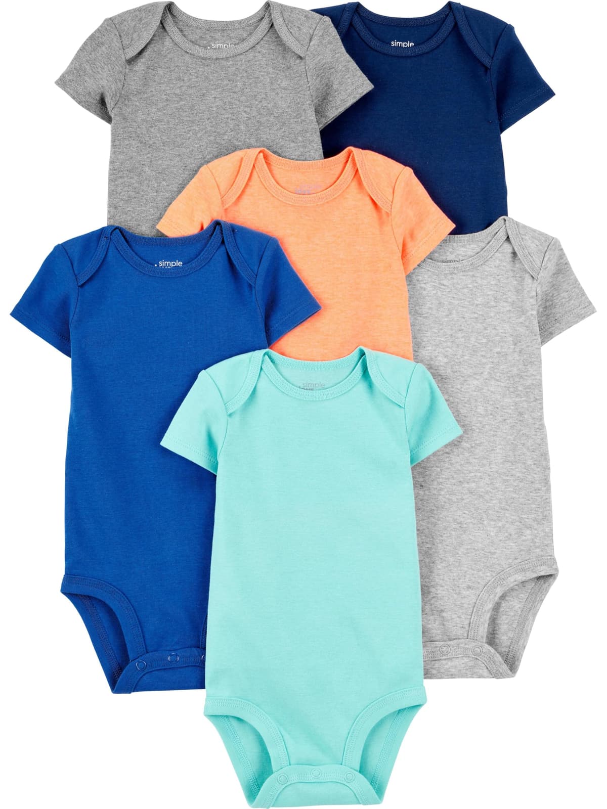 Simple Joys by Carter's Short Sleeve Bodysuit Body Bebé-Niños (Pack de 6) — view 17