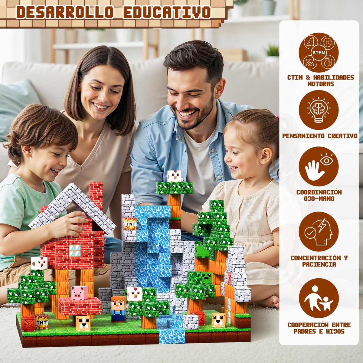 Pourbibi Bloques Magneticos Construccion Niños,Magneticas Niños,Juguetes Niños 3 Años,Piezas Construcciones Magneticas,Juguete Creativo Montessori para 3 4 5 6 7 8 9 10 Años — view 5