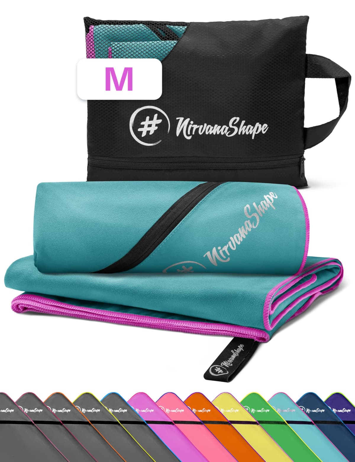 NirvanaShape Toallas de Microfibra | Absorbentes, Ligeras, de Secado rápido | Toallas de baño, Toalla de Viaje, Toallas Deportivas | Ideales para Viajar, IR al Gimnasio, la Playa, Practicar Yoga — view 50