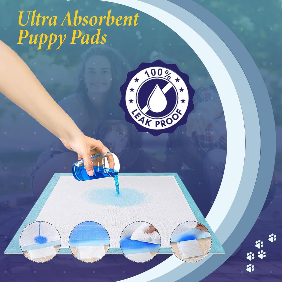 TBM Puppy Pads Large Size Pack of 50 60 x 60 Super Absorbent Puppy Training Pads Anti Slip Dog training pads - No Leaking Qui — view 5