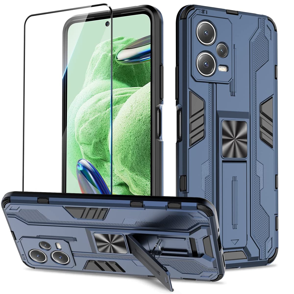 Funda para CMF Phone 2 Pro, Carcasa Antigolpes con Soporte anular metálico, Case Protectora de Grado Militar, Negro — view 1345