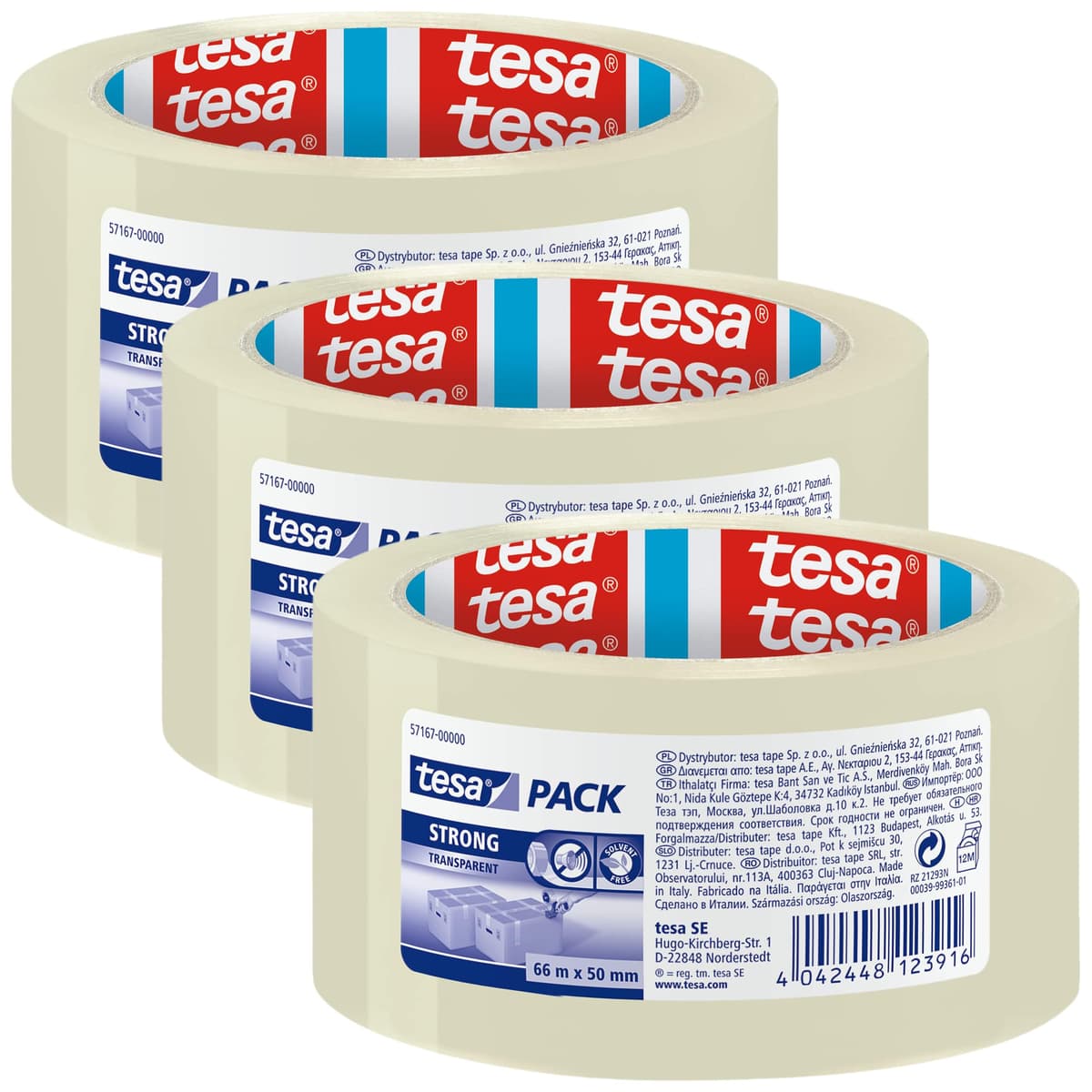 Tesa 57167-00000-05 - Cinta de embalaje tesapack fuerte (66 m x 50 mm) Transparente — view 5