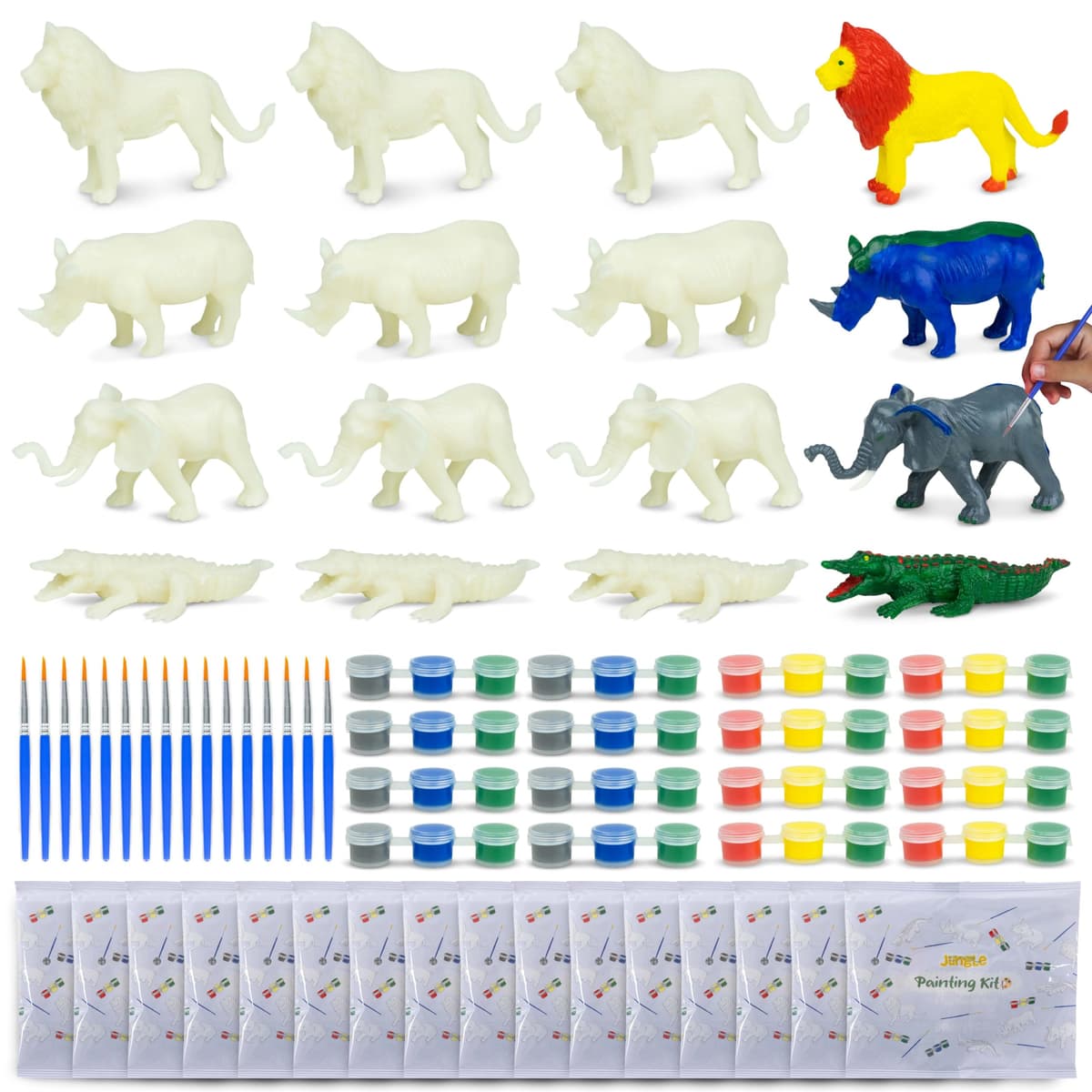 BONNYCO Unicornios para Niñas Figuras para Pintar Kit con 18 Unicornios. Set Manualidades Niñas, Juguetes con Brillo en la Oscuridad 3 4 5 6 7 8 9 10 Años. Regalos Niños en Cumpleaños y Navidad — view 10