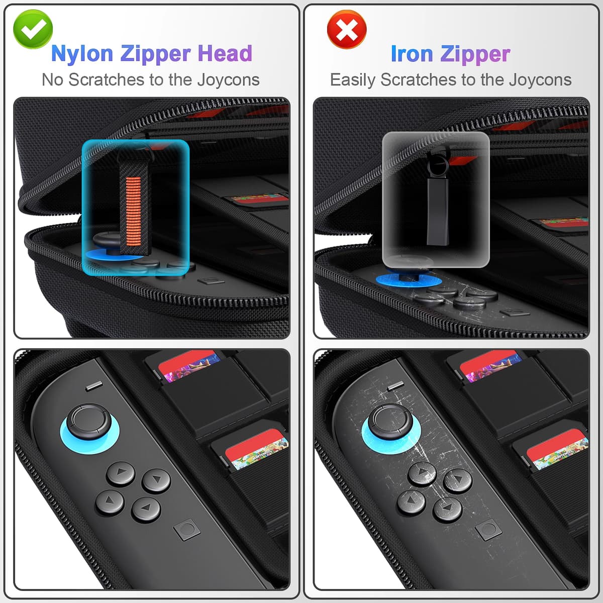daydayup Switch 2 Carry Case Compatible with Nintendo Switch 2, with 24 Games Cartridges Protective Hard Shell Travel Carrying Case Pouch for Switch 2 Console & Accessories,Black — view 4
