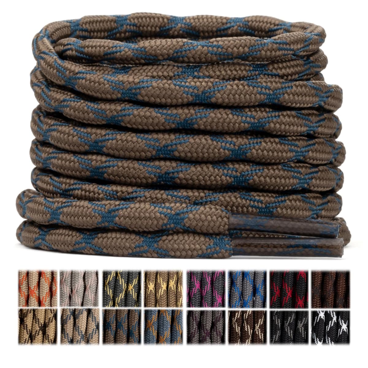 Stepace 2 Pares Cordones Redondos 4,5mm para Botas de Senderismo, Montaña y Trabajo, Cordones de Nylon Resistentes para Trekking — view 31