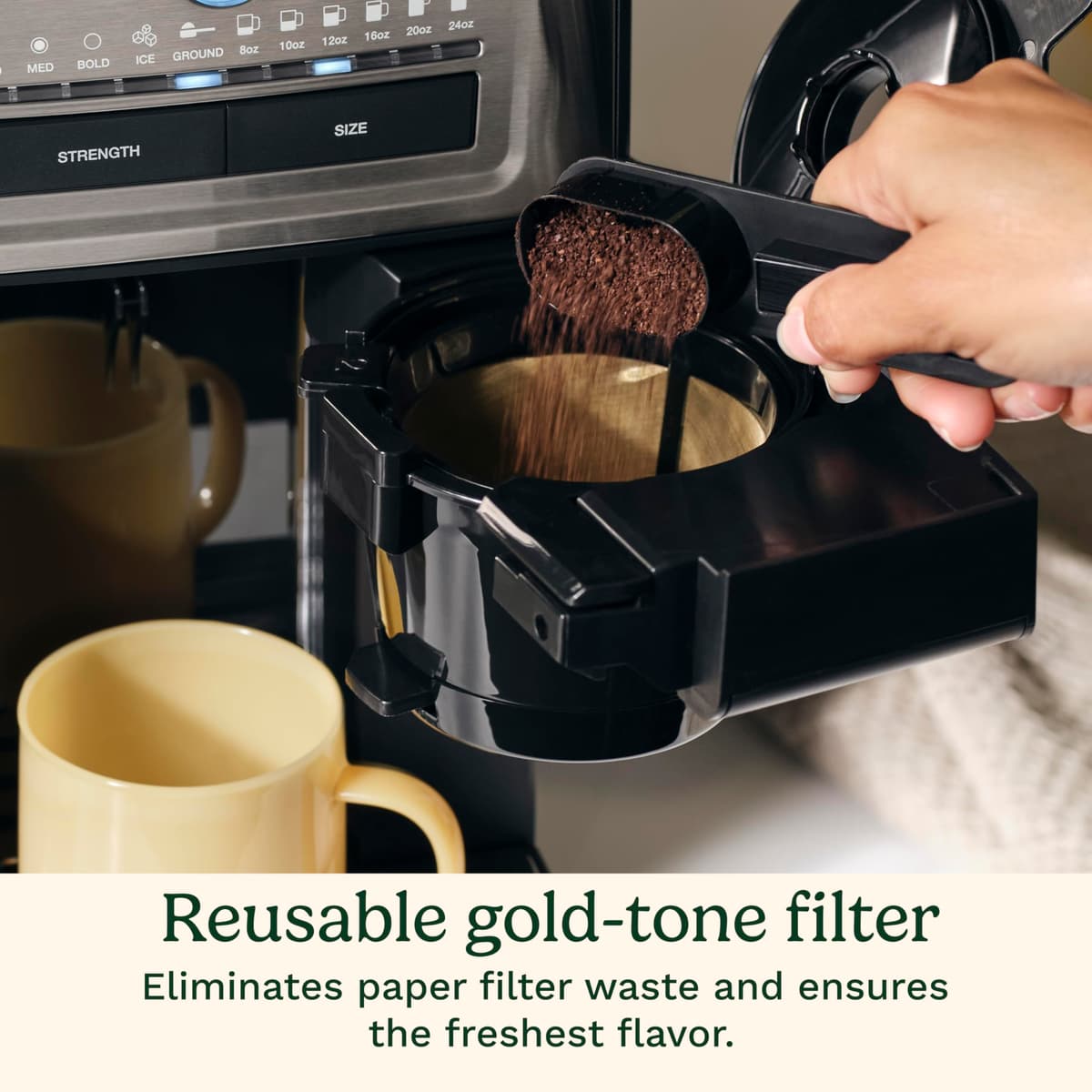Cuisinart Coffee Maker, Grind and Brew Single Serve Coffee Maker, 6 Cup Sizes, Built-in Stainless Steel Burr Mill, Adjustable Strength, Grind Control and Over Ice Feature, Easy Cleaning, DGB-30 — view 8