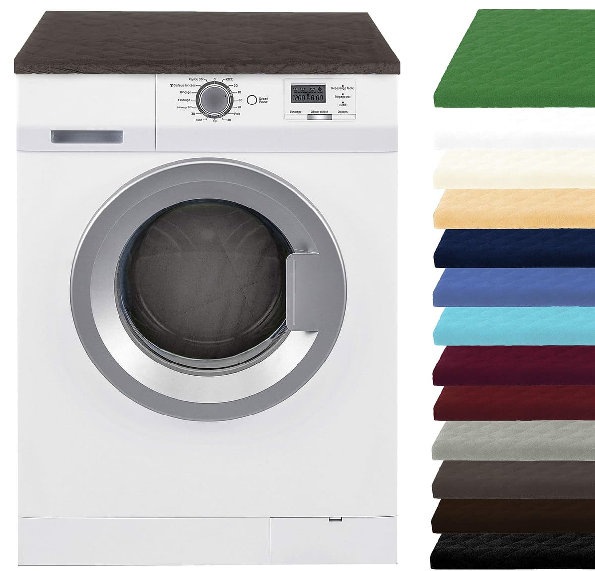 Brandsseller Funda 60 x 60 cm para Lavadora y Secadora – Cubre Lavadora Acolchado con elástico – Protector de Tela – Antracita — view 3