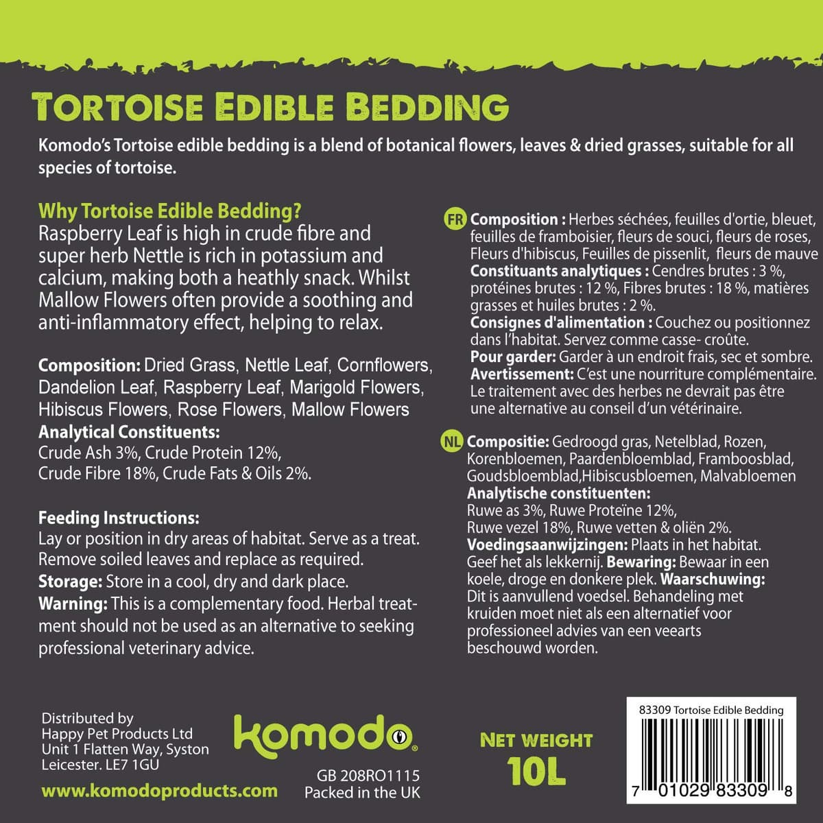Komodo Tortoise Edible Bedding 10L, by Komodo,,, — view 3