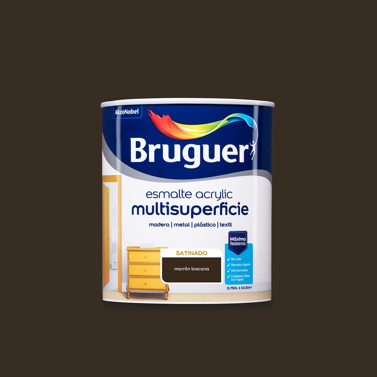 Bruguer Acrylic Multisuperficie Esmalte al agua Satinado - Pintura 750 mL, Blanco Permanente — view 58