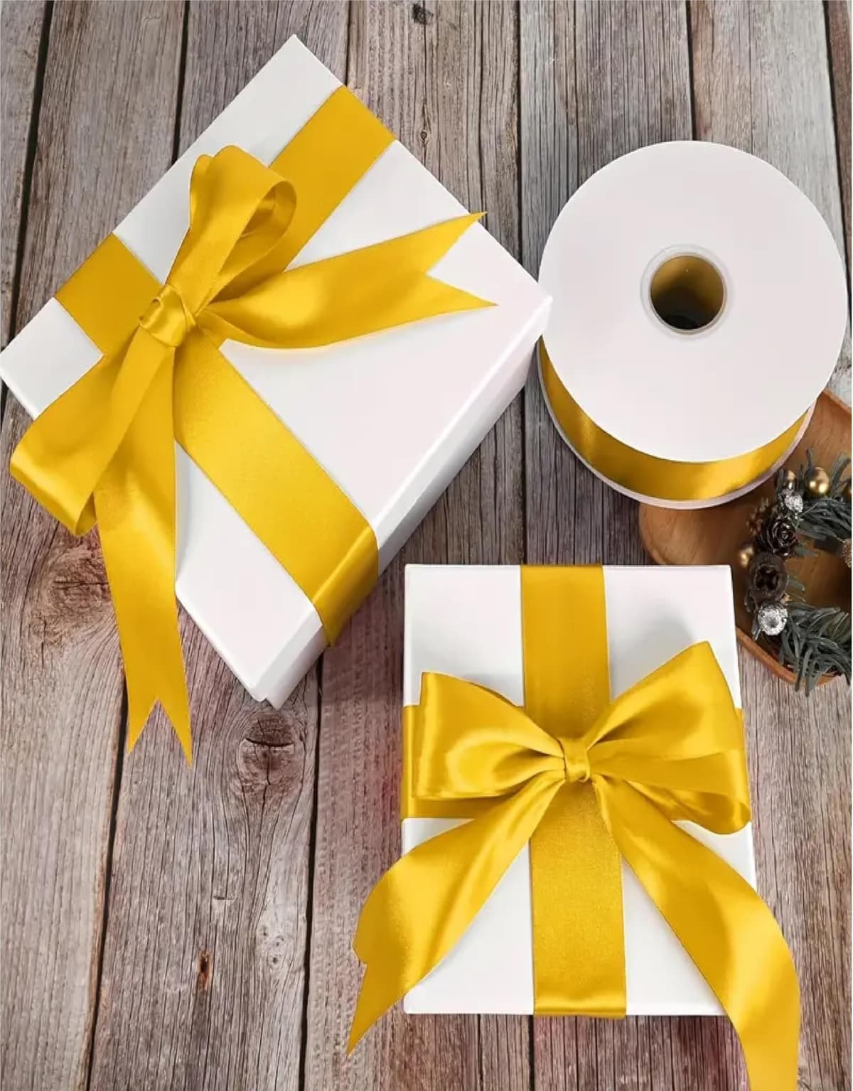 Satin Ribbon. 38mm Wide 5 Meters (Dark Green) Gift Wrap Ribbon, Ribbons for Gift Wrapping, Christmas Ribbon, Gift Wrapping Ribbon for Crafting, Wedding Party Decor — view 83