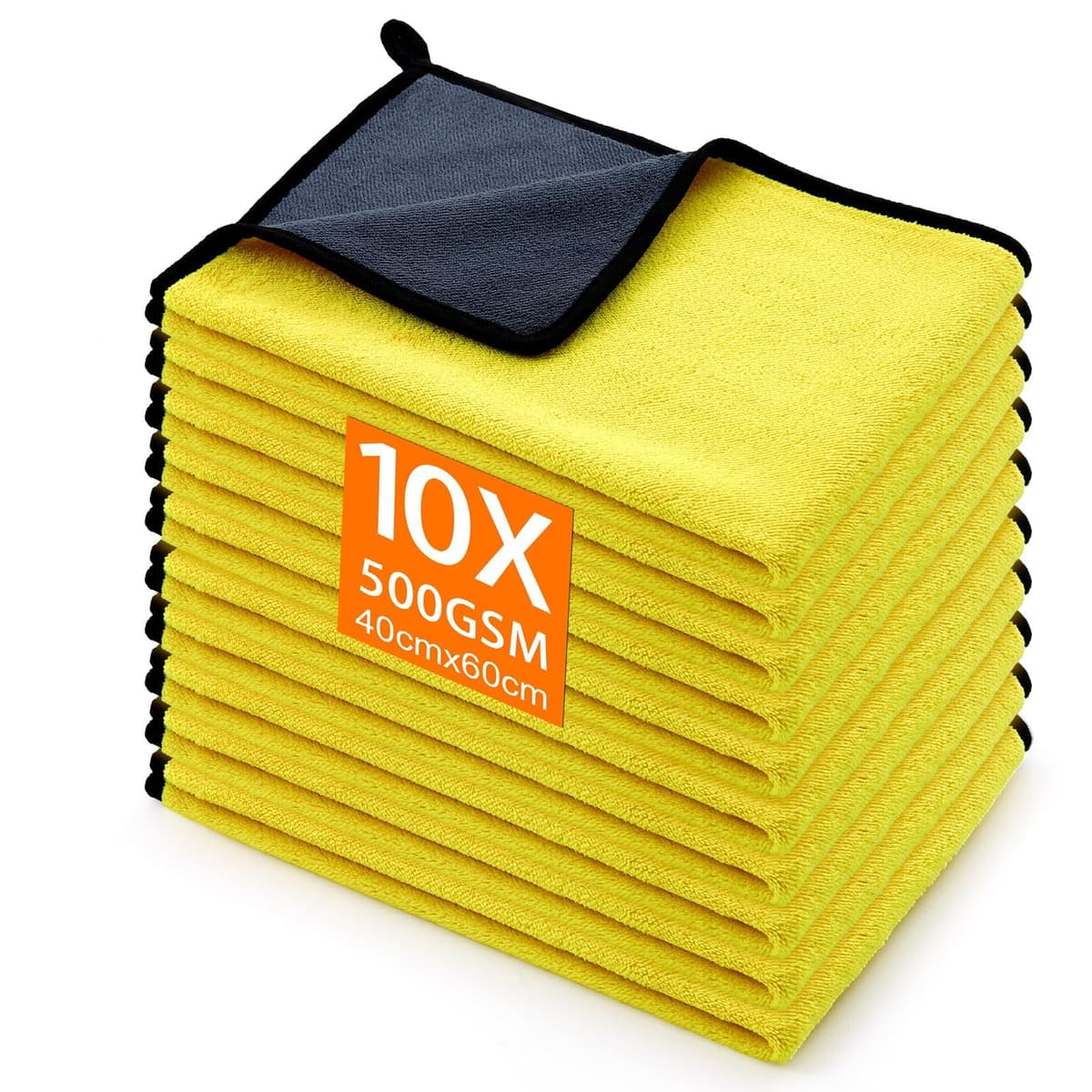 Set of 10 Microfibre Cloths, Car Drying Cloths, Absorbent and Lint-Free Microfibre Cloths, Versatile Cleaning Cloths, for Car Polishing, Kitchen (30 x 40 cm, Blue) — view 11
