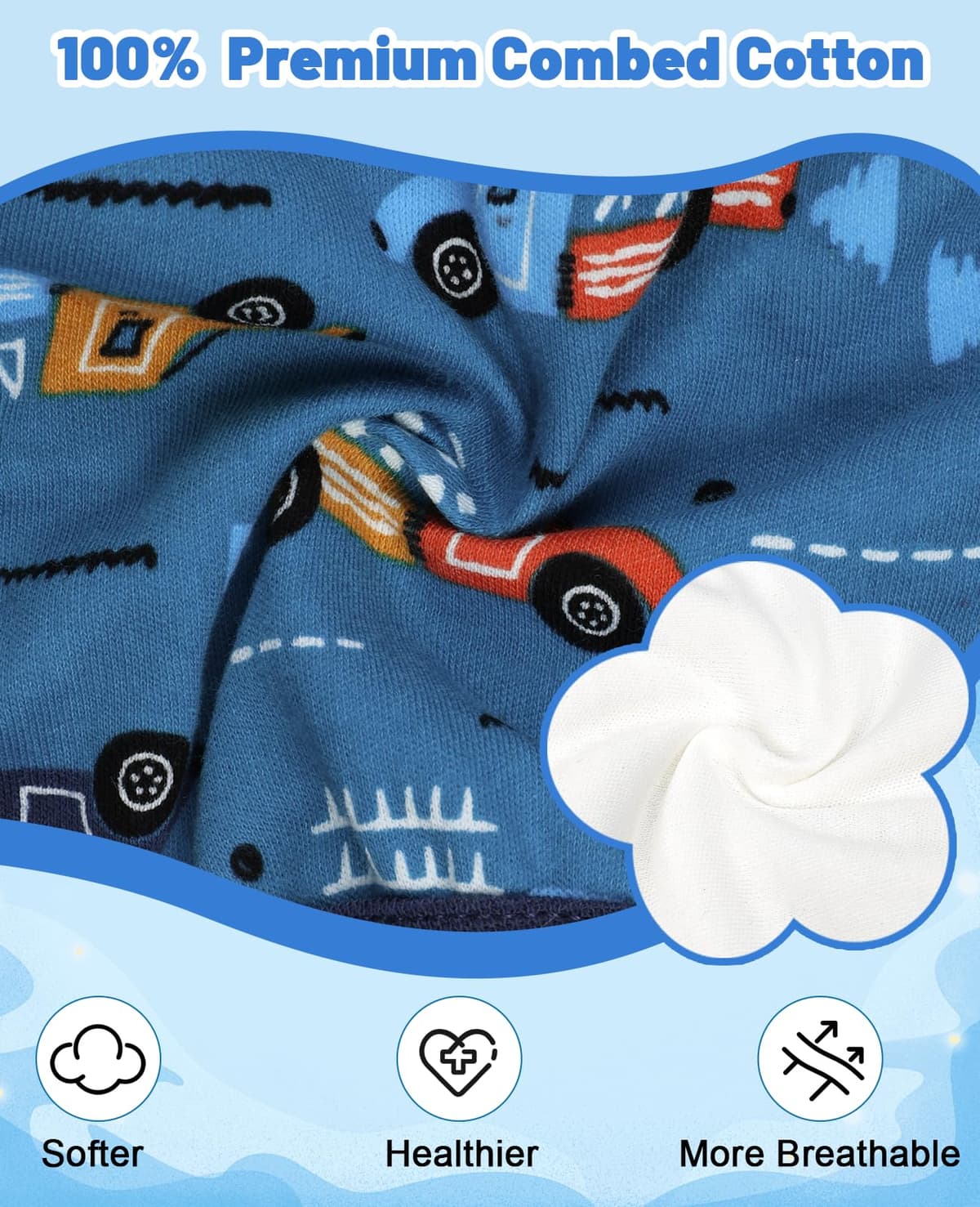 FLYISH DIRECT Ropa interior para entrenamiento para Niños y Niñas 100% Algodón, Paquete de 4 Calzoncillos de Aprendizaje, Absorbente y Reutilizable, Azul y Naranja, 6 años — view 3