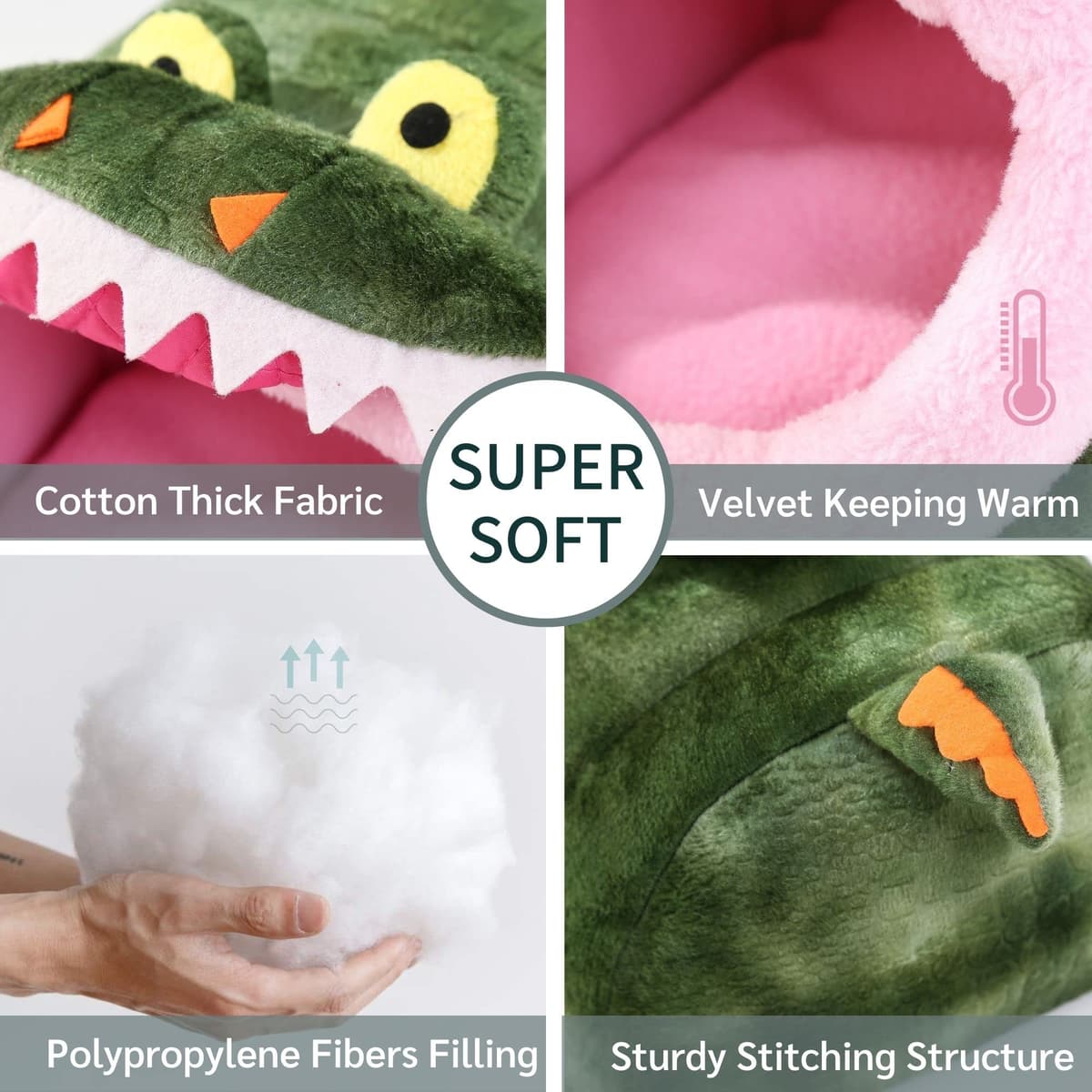 JanYoo Rabbit Rat Hideout Bed Hut Rat Accessories Cube Igloo House Hideaway Sleeper(XL,Crocodile) — view 2
